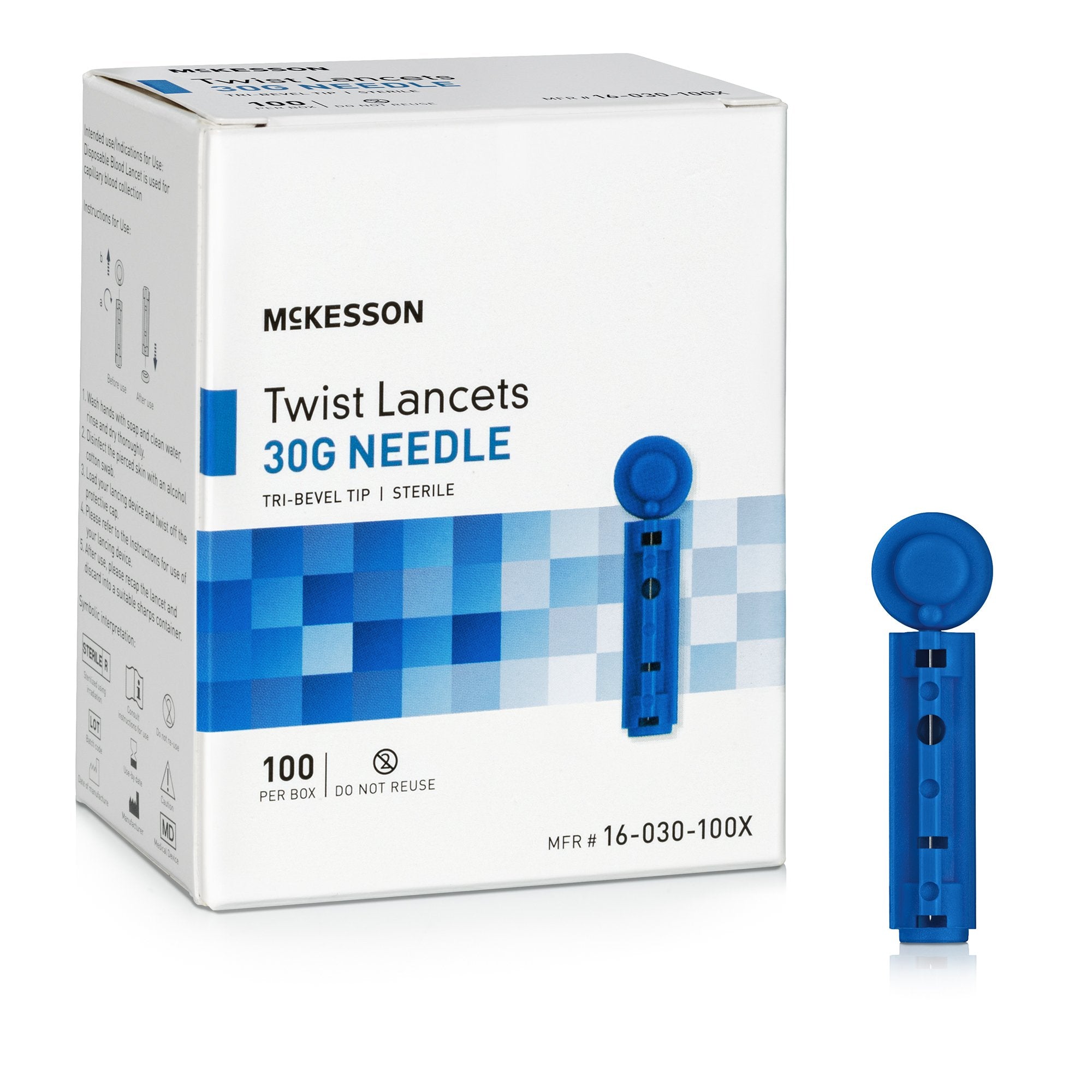 McKesson Brand - Lancet for Lancing Device McKesson 30 Gauge Non-Safety Twist Off Cap Finger [5000/CS]