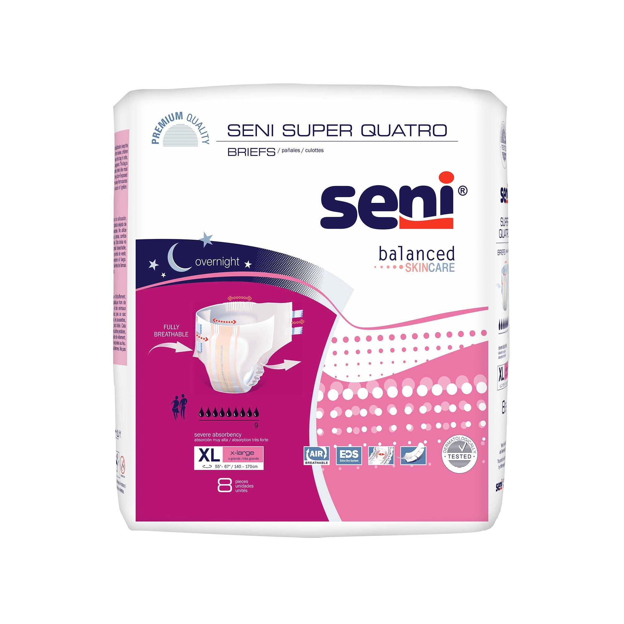 TZMO USA Inc - Unisex Adult Incontinence Brief Seni® Super Quatro X-Large Disposable Heavy Absorbency [32/CS]