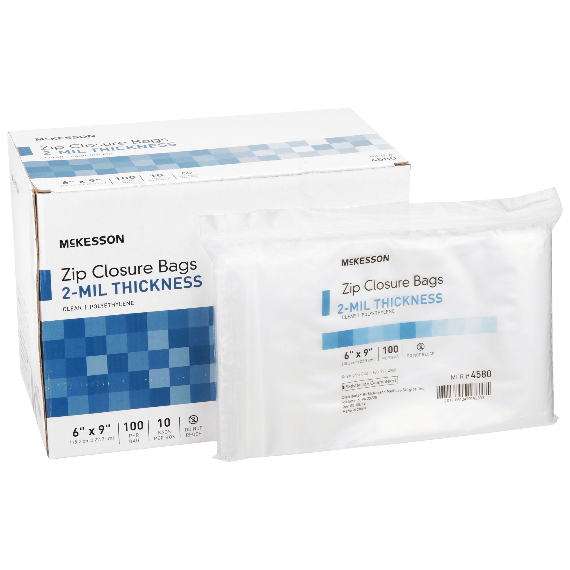 McKesson Brand - Reclosable Bag McKesson 6 X 9 Inch Polyethylene Clear Zipper Closure [40/CS]