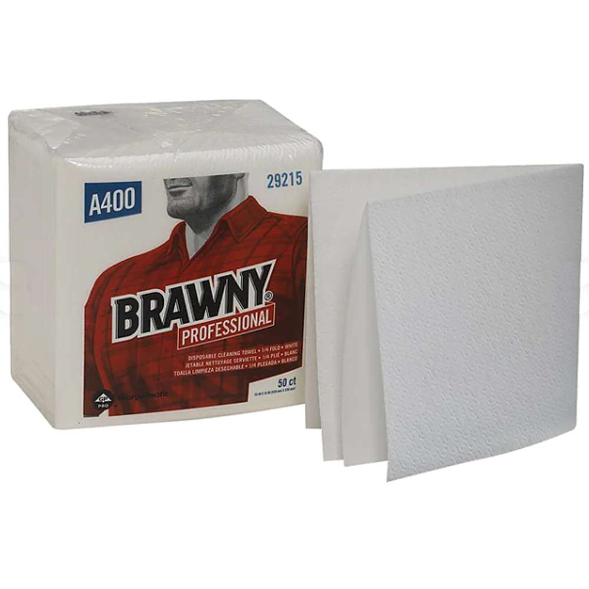 Georgia Pacific - Task Wipe Brawny Industrial® Medium Duty White NonSterile Airlaid Bonded Cellulose 13 X 13 Inch Reusable [16/CS]