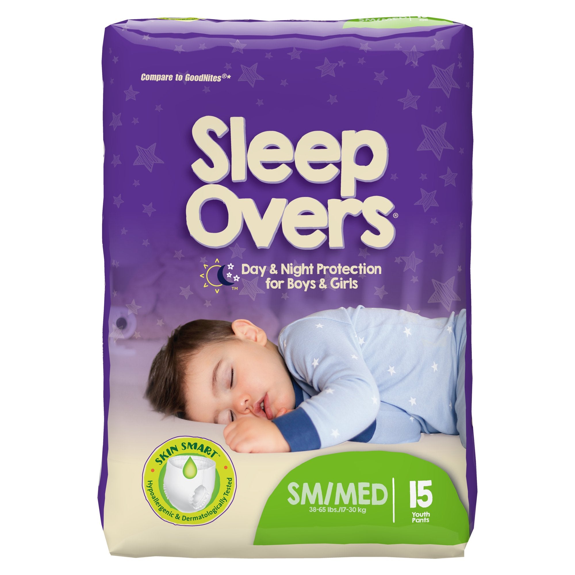 First Quality - Unisex Youth Absorbent Underwear Cuties® Sleep Overs® Pull On with Tear Away Seams Small / Medium Disposable Heavy Absorbency [4/CS]