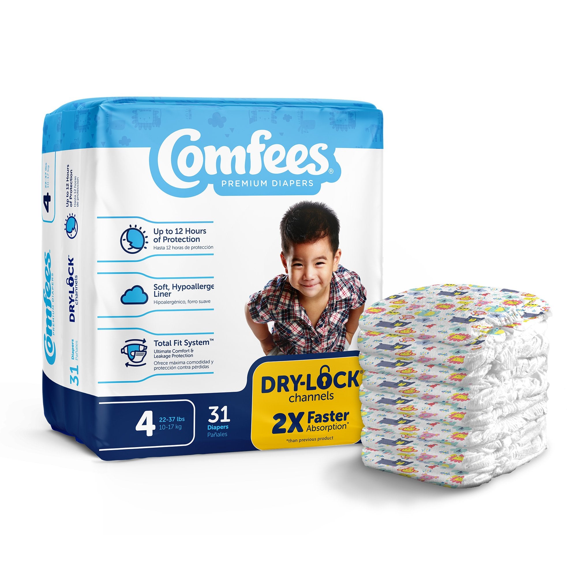 Attends Healthcare Products - Unisex Baby Diaper Comfees® Size 4 Disposable Moderate Absorbency [124/CS] (993246_CS)