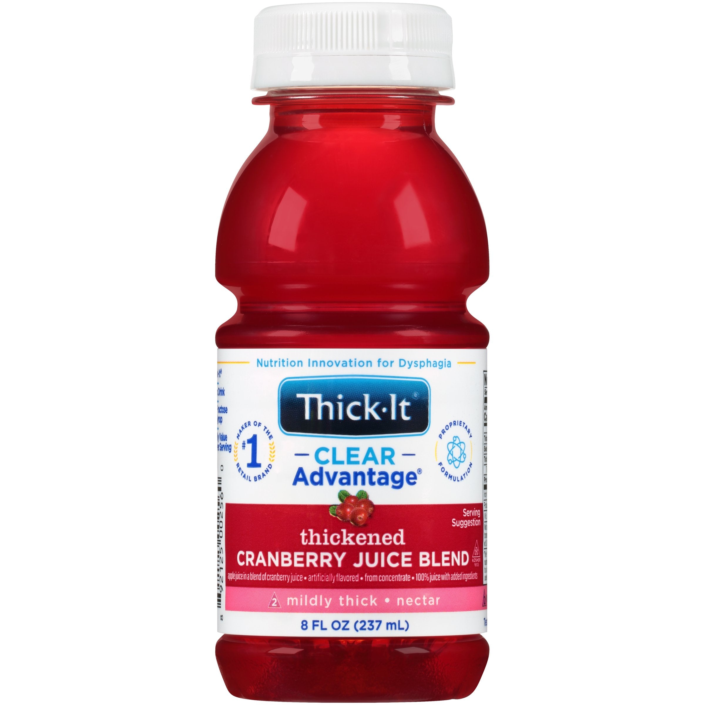 Kent Precision Foods - Thickened Beverage Thick-It® Clear Advantage® 8 oz. Bottle Cranberry Flavor Liquid IDDSI Level 2 Mildly Thick [24/CS]