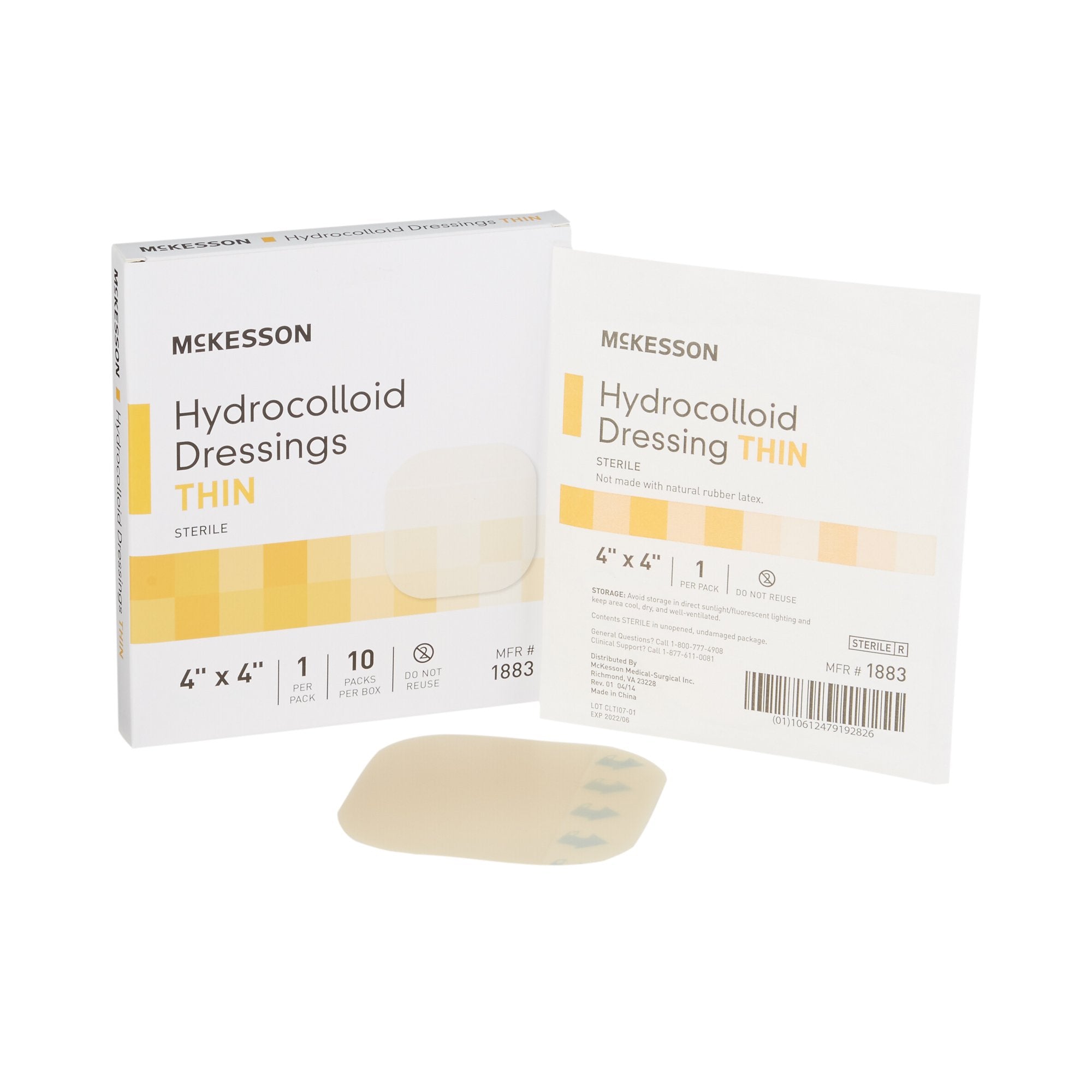 McKesson Brand - Thin Hydrocolloid Dressing McKesson 4 X 4 Inch Square [200/CS]