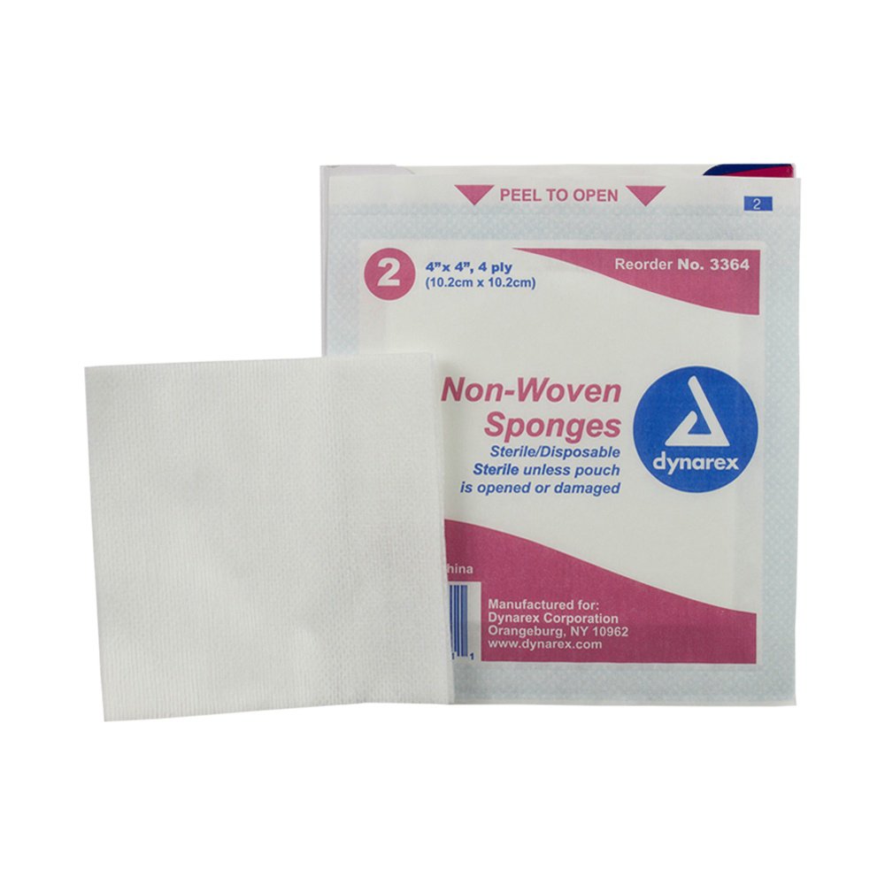 Dynarex - Nonwoven Sponge Dynarex® 4 X 4 Inch 4-Ply Sterile 2 per Pack [600/CS]