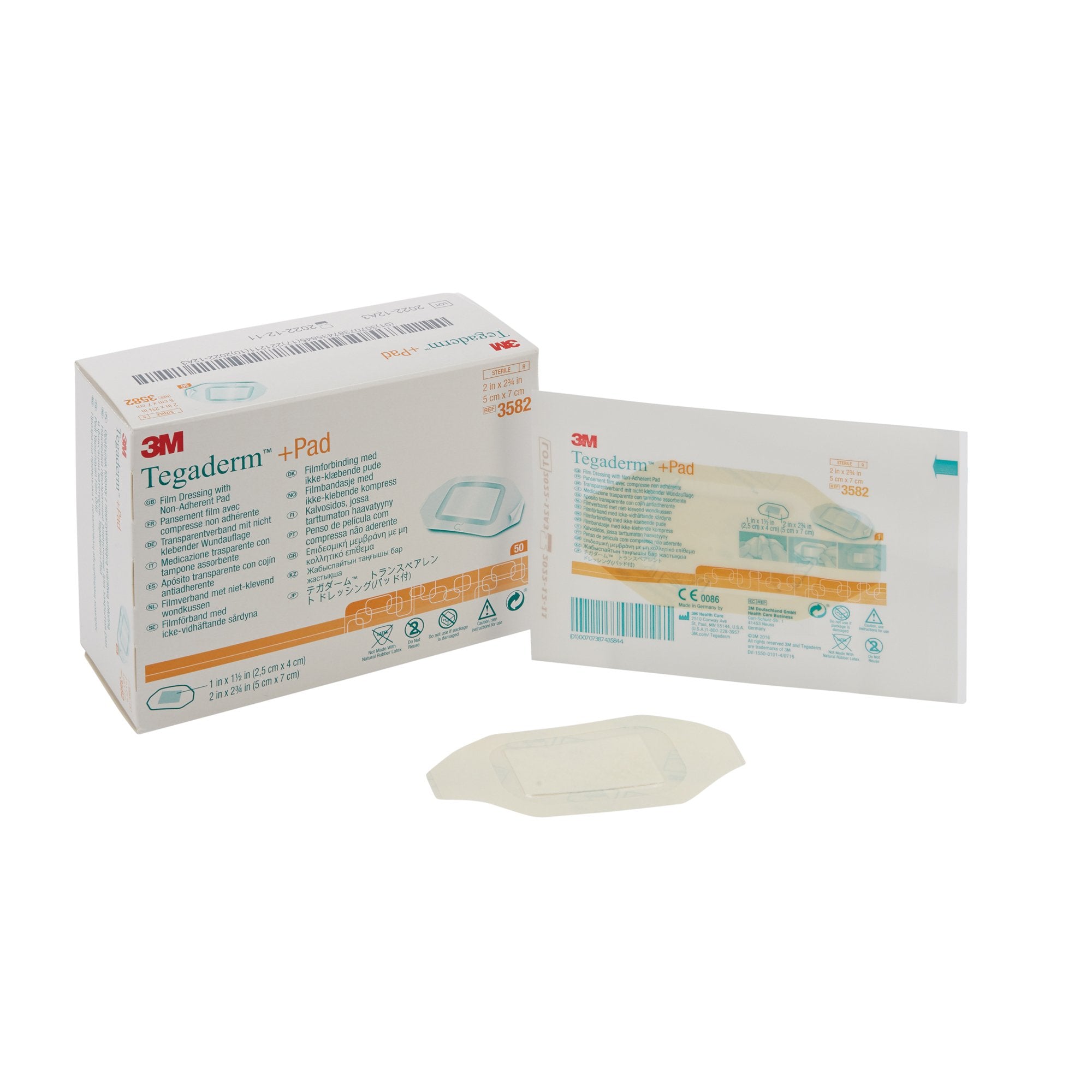 Solventum Corporation - Transparent Film Dressing with Pad 3M™ Tegaderm™ 2 X 2-3/4 Inch Frame Style Delivery Rectangle Sterile [200/CS]