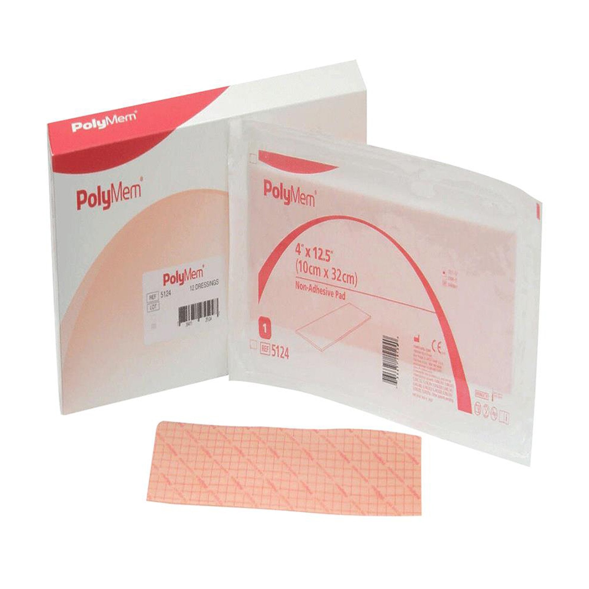 Ferris Manufacturing - Foam Dressing PolyMem® 4 X 12-1/2 Inch Without Border Film Backing Nonadhesive Rectangle Sterile [12/CS]