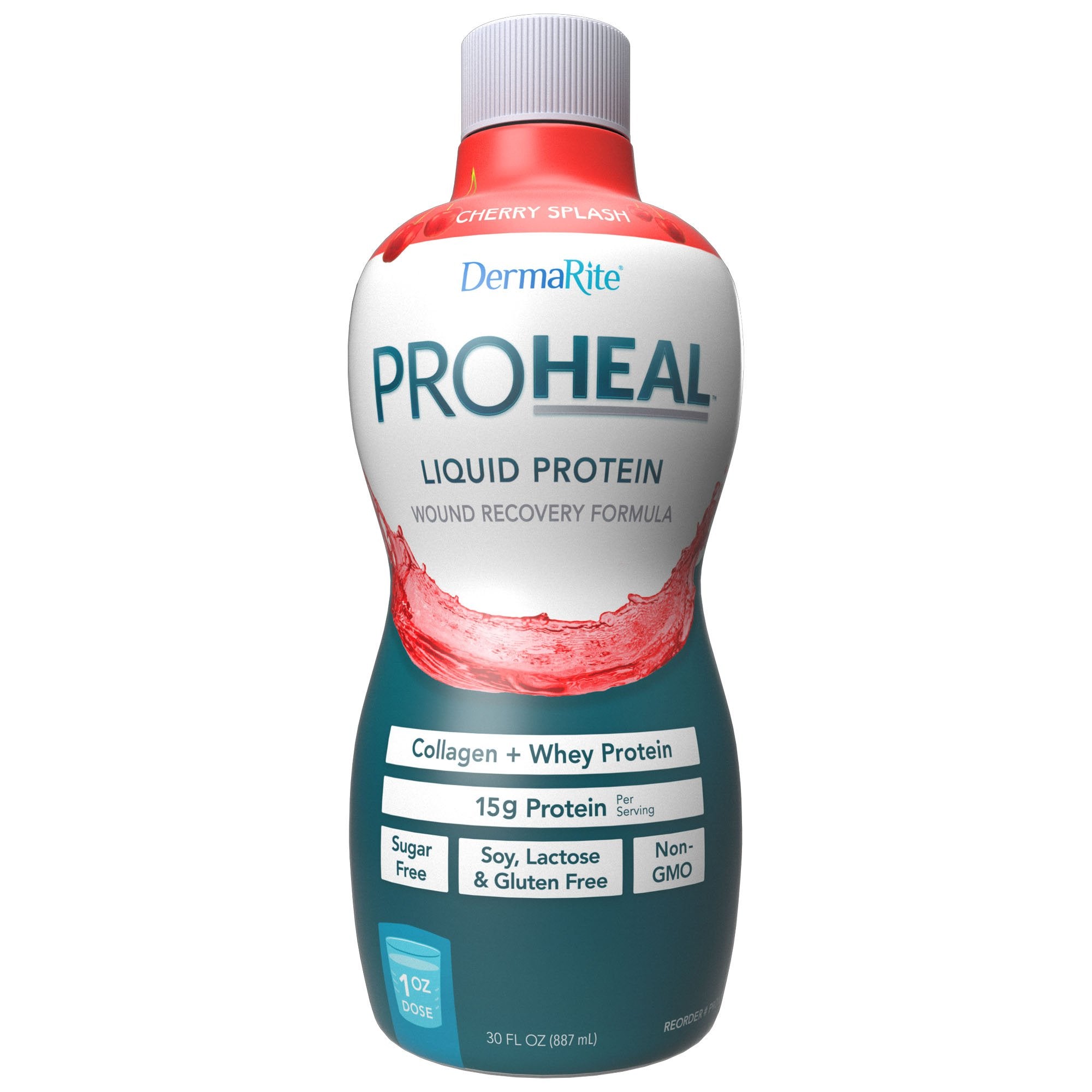 DermaRite Industries - Oral Supplement ProHeal™ Cherry Splash Flavor Liquid 30 oz. Bottle [6/CS]