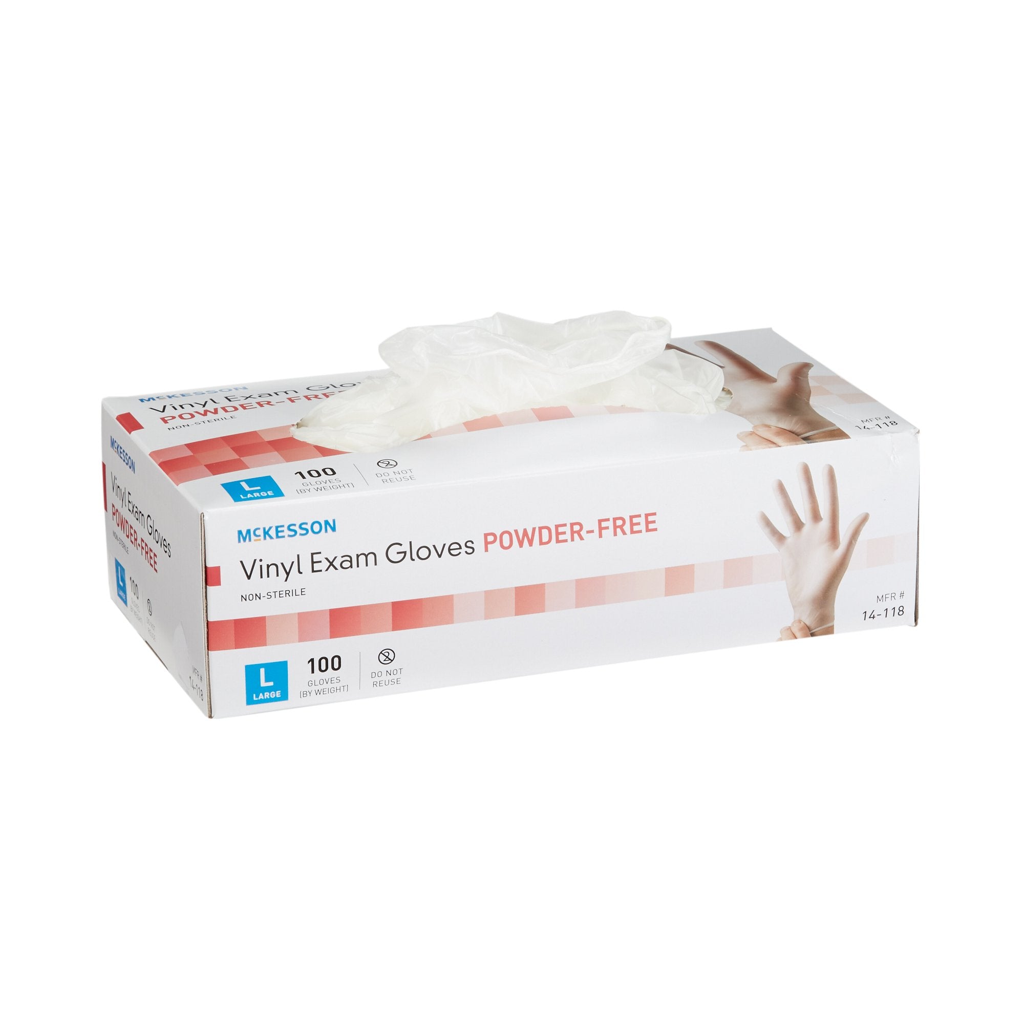 McKesson Brand - Exam Glove McKesson Large NonSterile Vinyl Standard Cuff Length Smooth Clear Not Rated [1000/CS]