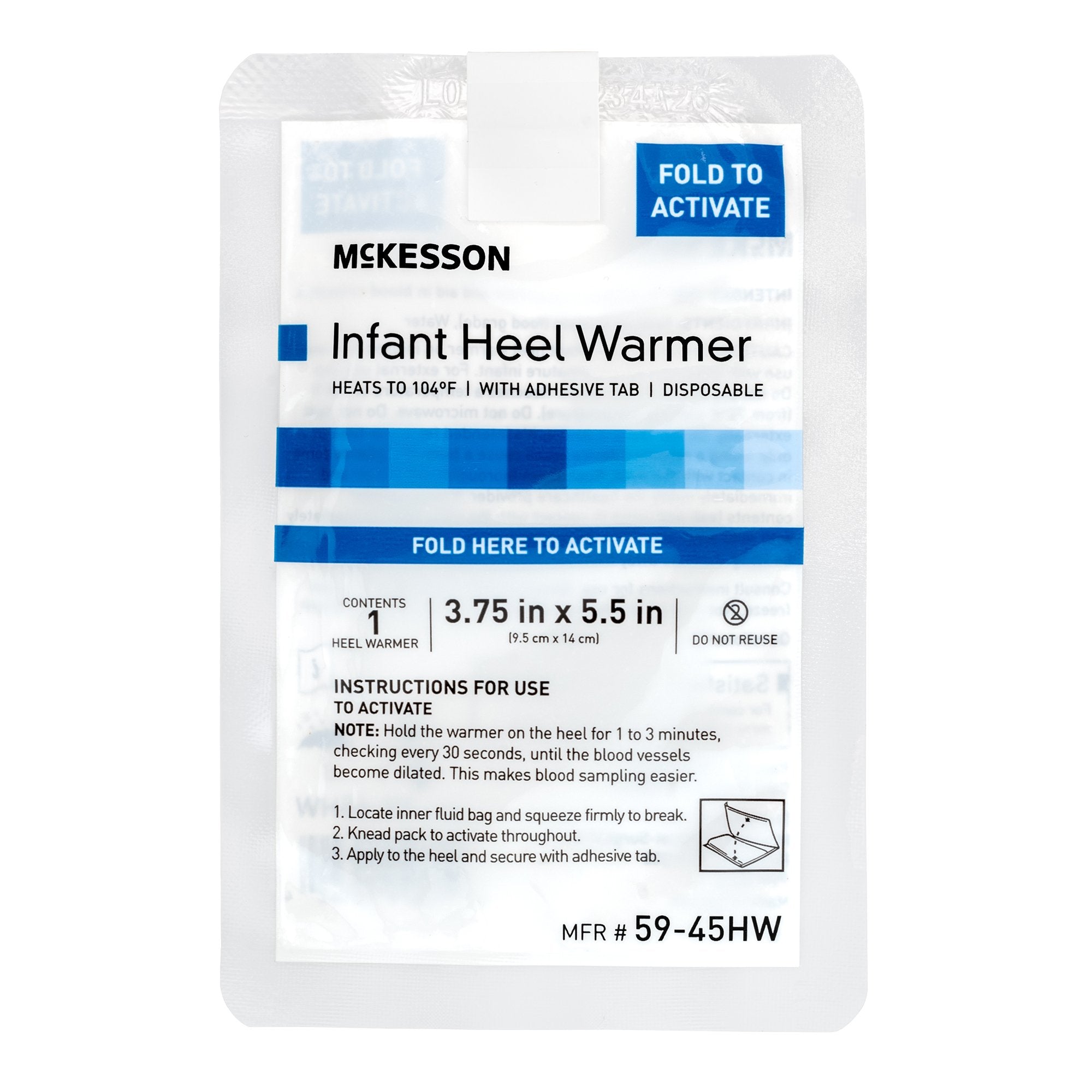 McKesson Brand - Instant Infant Heel Warmer McKesson Heel One Size Fits Most Nylon Cover / Polyethylene Disposable [100/CS]