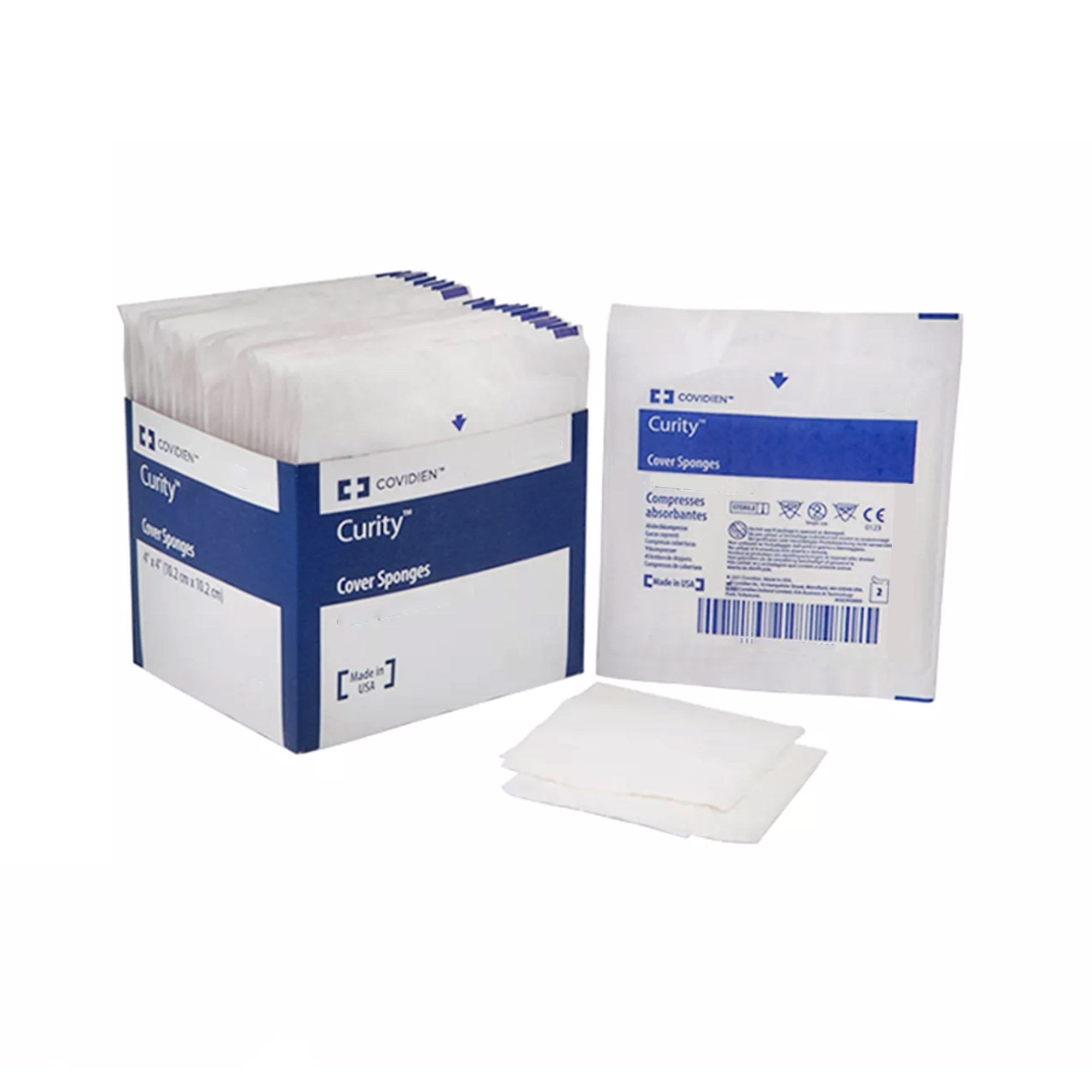 Cardinal - Cellulose Filled Nonwoven Sponge Curity™ 3 X 3 Inch 4-Ply NonSterile 100 per Pack [4000/CS]