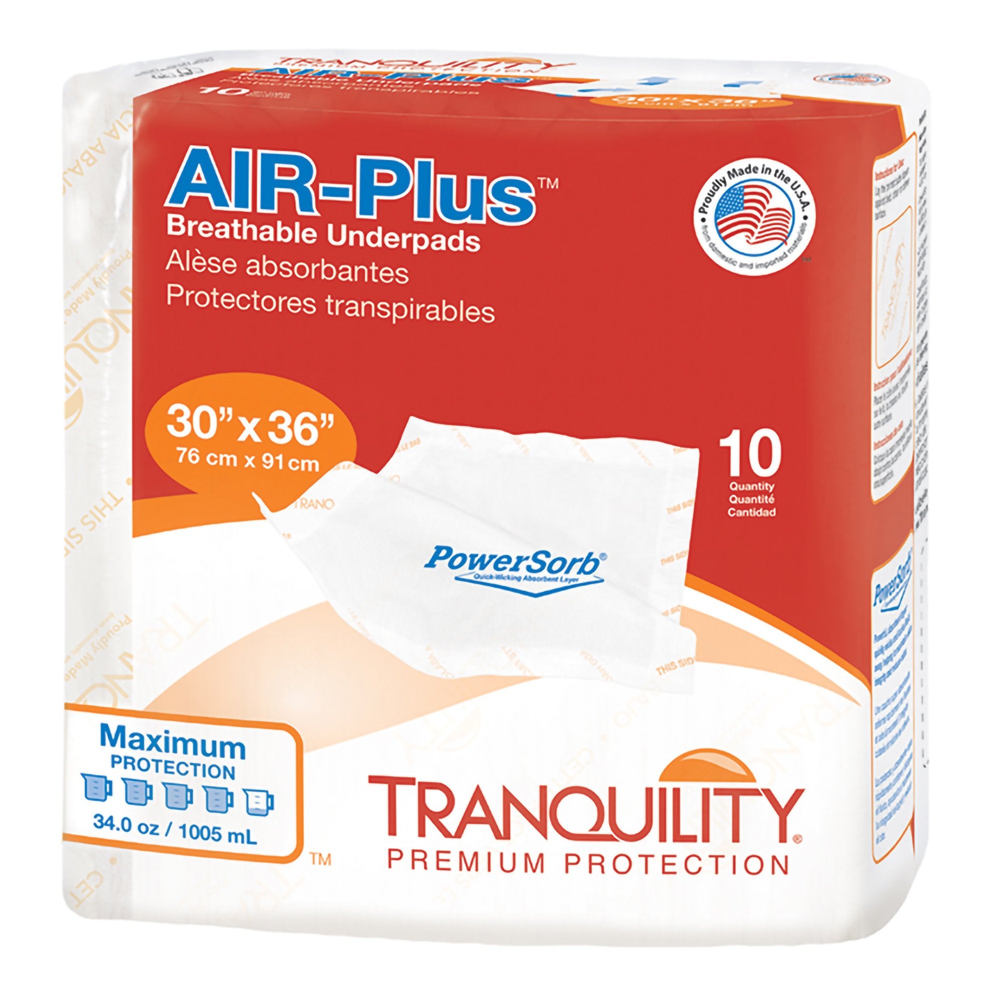 Principle Business Enterprises - Disposable Underpad Tranquility® AIR-Plus™ 30 X 36 Inch Powersorb® Material Heavy Absorbency [40/CS]