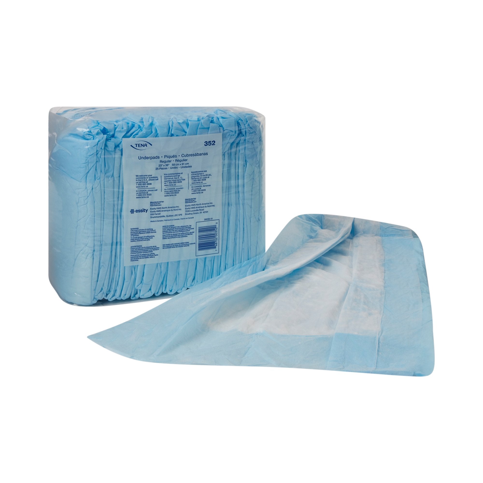 Essity HMS North America Inc - Disposable Underpad TENA® Regular 23 X 36 Inch Fluff Light Absorbency [150/CS]