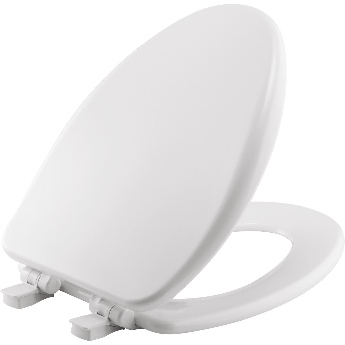 Bemis Alesio Elongated High Density Enameled Wood Toilet Seat in White with STA-TITE® Seat Fastening System, Easy•Clean®, Whisper•Close®, Precision Seat Fit Adjustable Plastic Hinge and Super Grip Bumpers