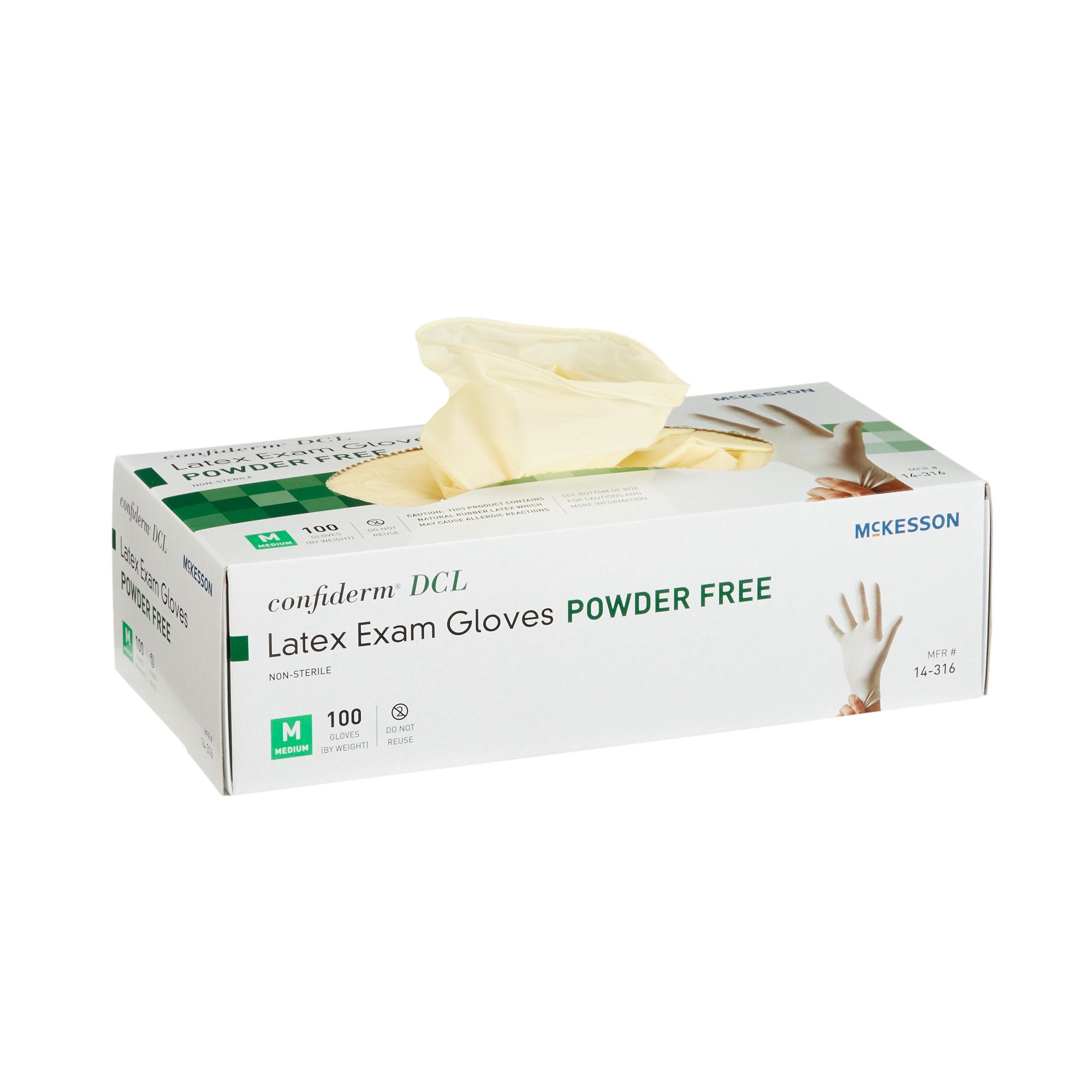 McKesson Brand - Exam Glove McKesson Confiderm® Medium NonSterile Latex Standard Cuff Length Smooth Ivory Not Rated [1000/CS]