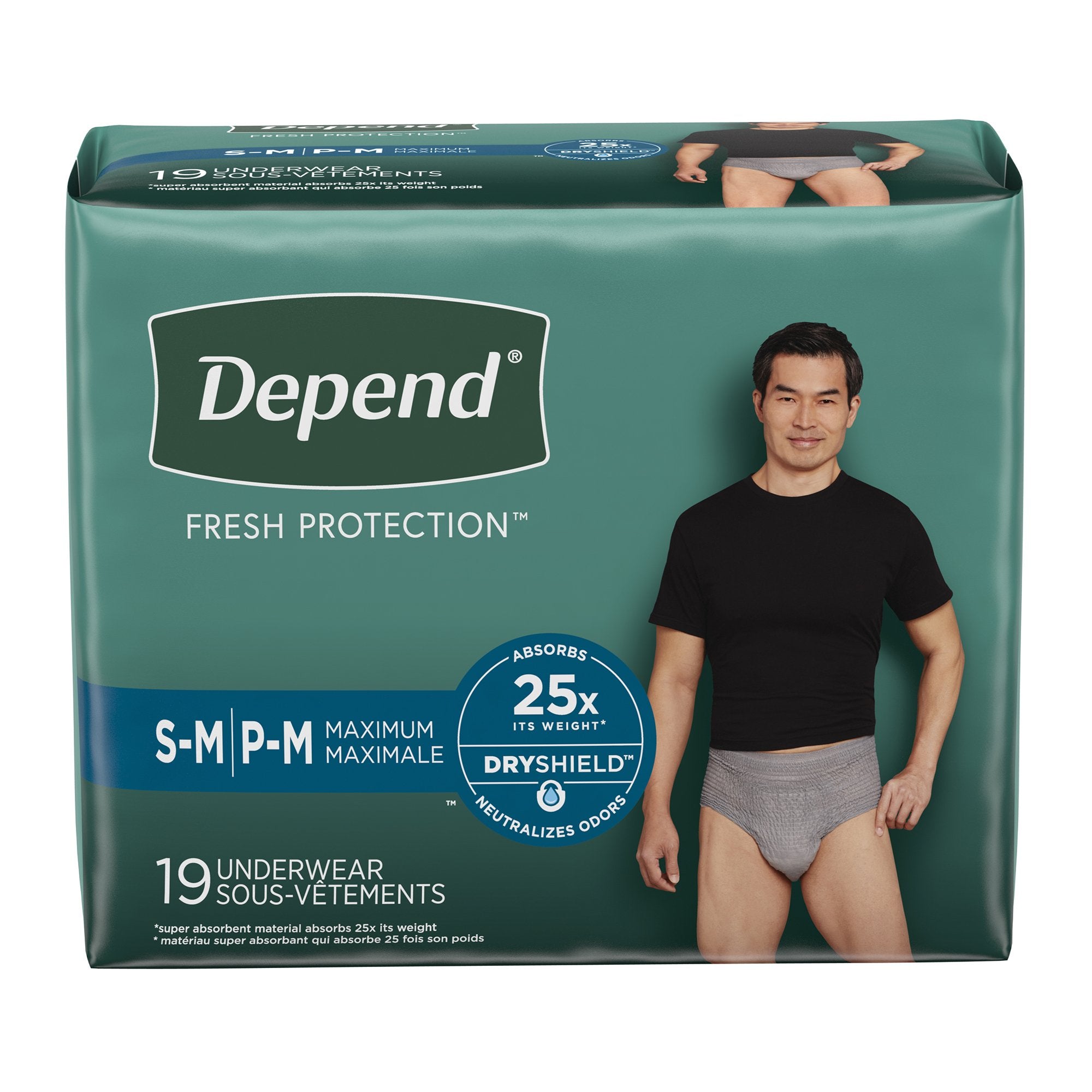 Kimberly Clark - Male Adult Absorbent Underwear Depend® Fresh Protection Waistband Style Small / Medium Disposable Heavy Absorbency [38/CS]