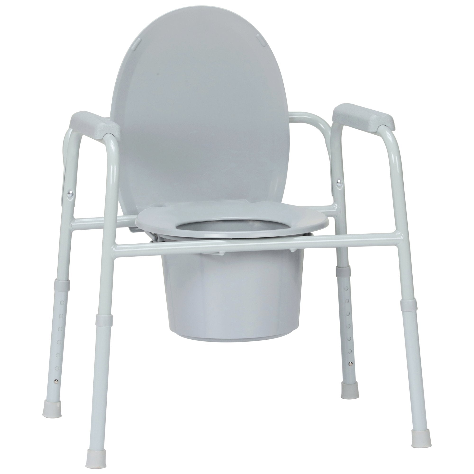 McKesson Brand - Commode Chair McKesson Fixed Arms Steel Frame Back Bar 13-3/4 Inch Seat Width 350 lbs. Weight Capacity [4/CS]