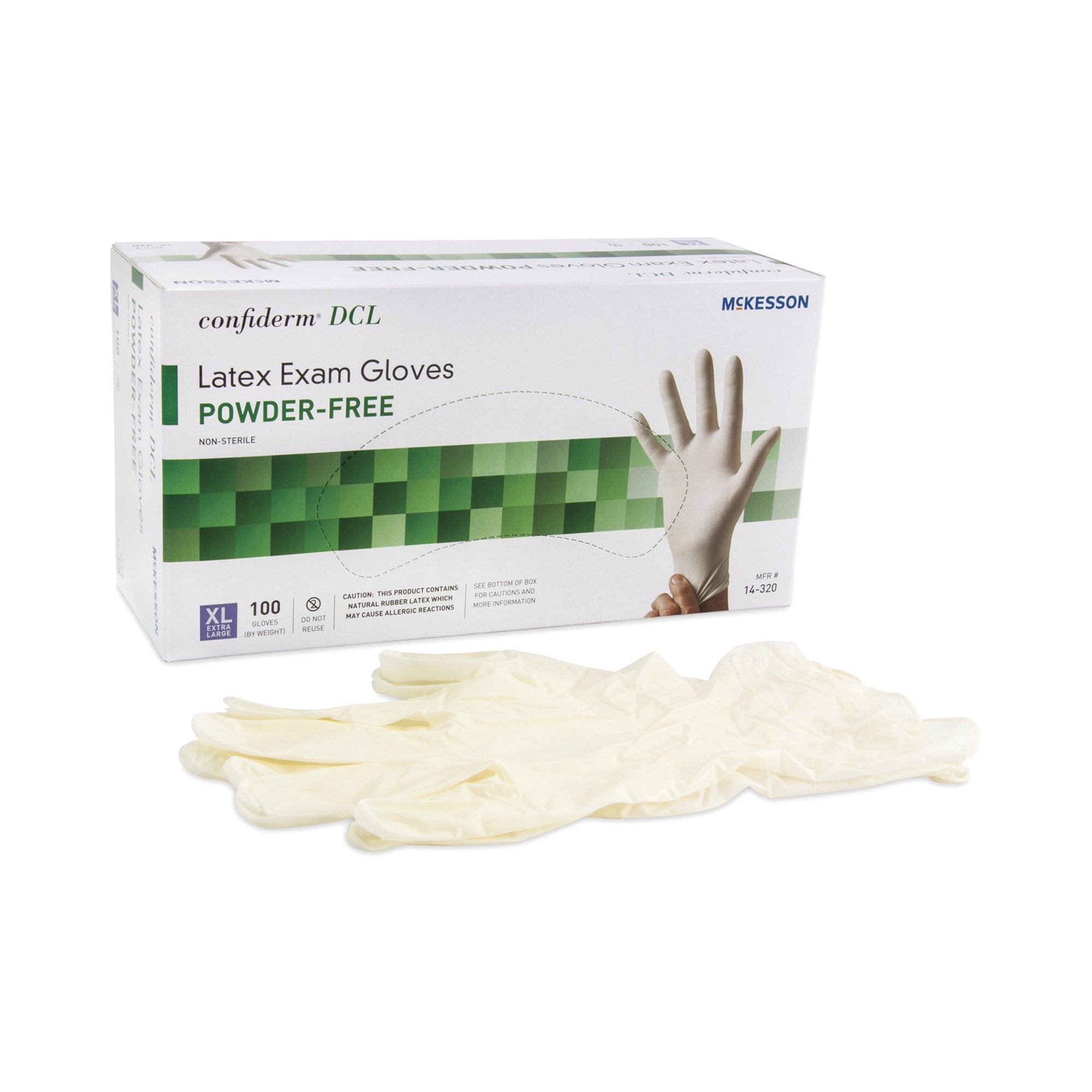 McKesson Brand - Exam Glove McKesson Confiderm® X-Large NonSterile Latex Standard Cuff Length Smooth Ivory Not Rated [1000/CS]