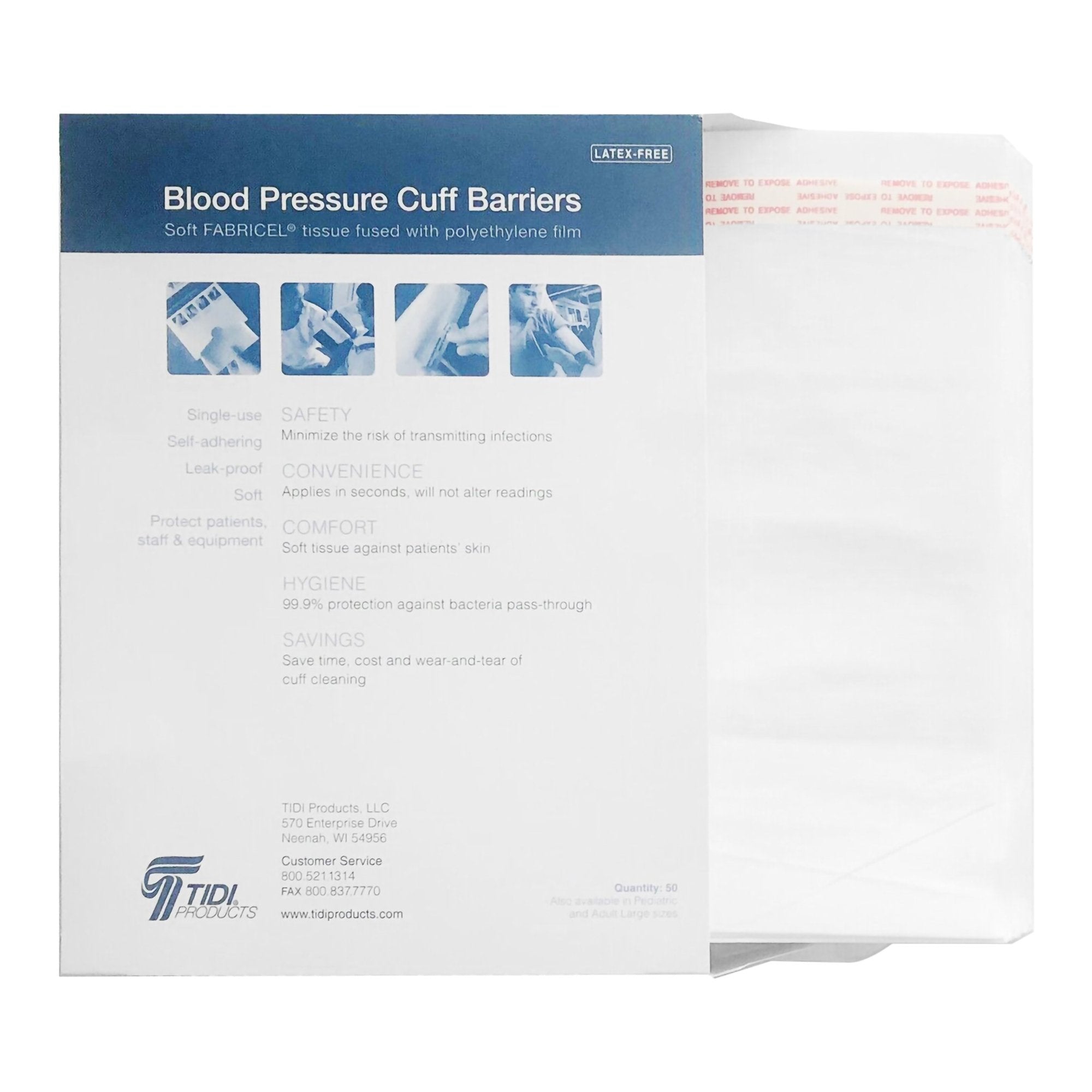 Tidi Products - Blood Pressure Cuff Barrier [150/CS]