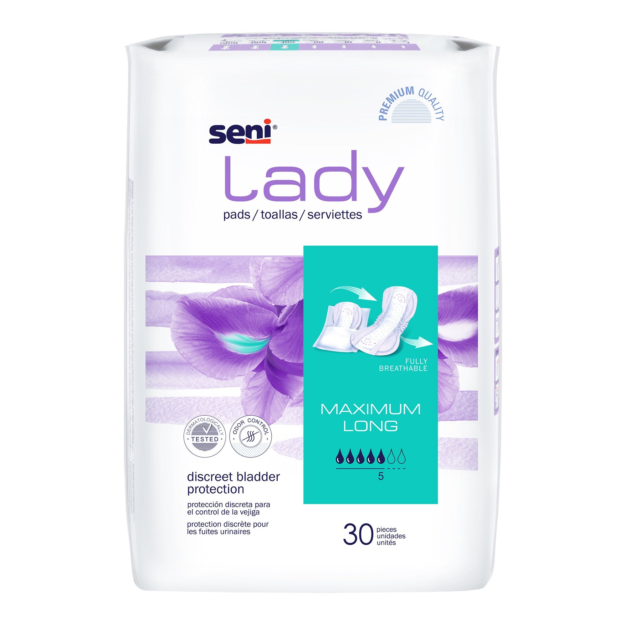 TZMO USA Inc - Bladder Control Pad Seni® Lady Maximum 11 Inch Length Moderate Absorbency Super Absorbent Core One Size Fits Most [180/CS]