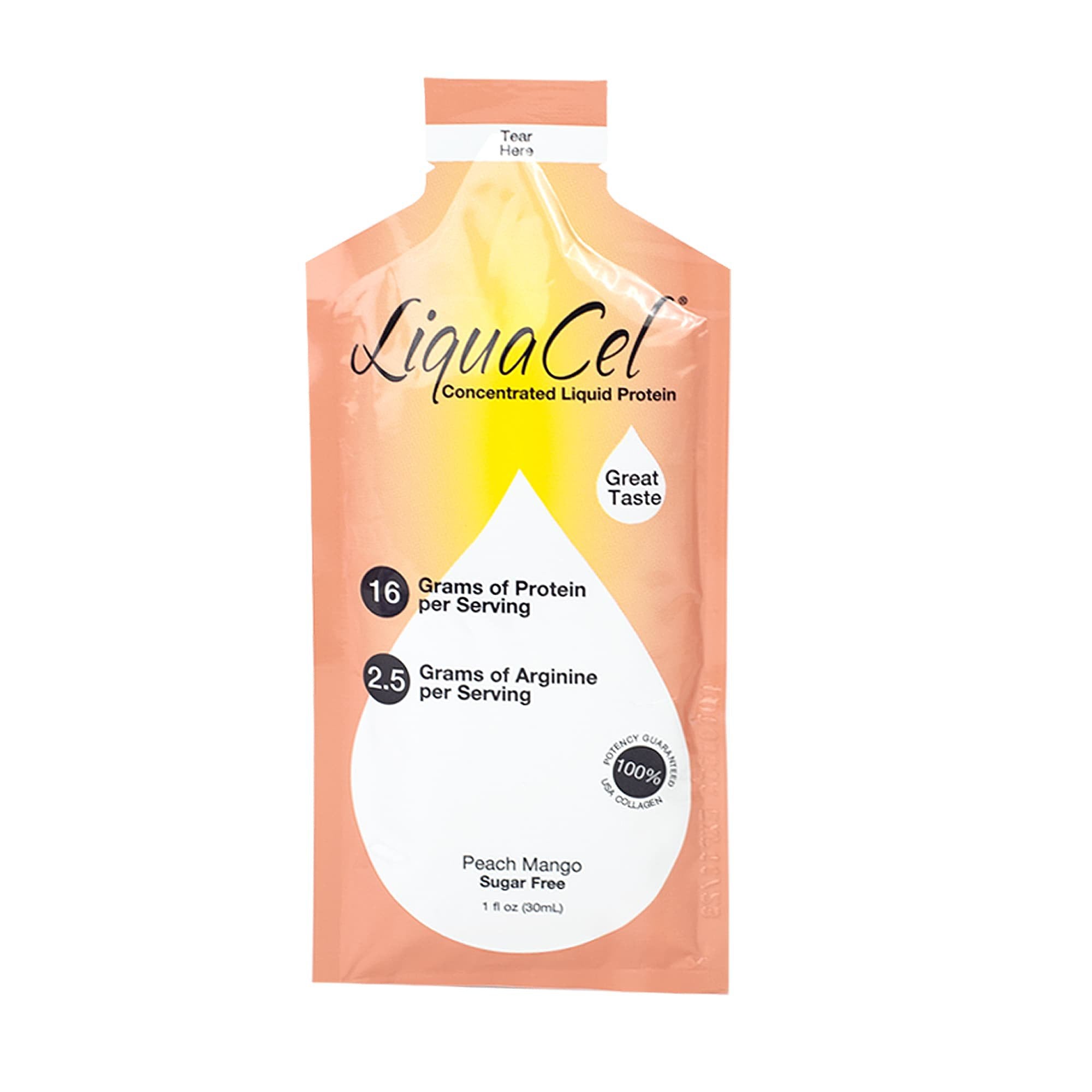 Global Health Products - Oral Supplement LiquaCel® Peach Mango Flavor Liquid 1 oz. Individual Packet [100/CS]