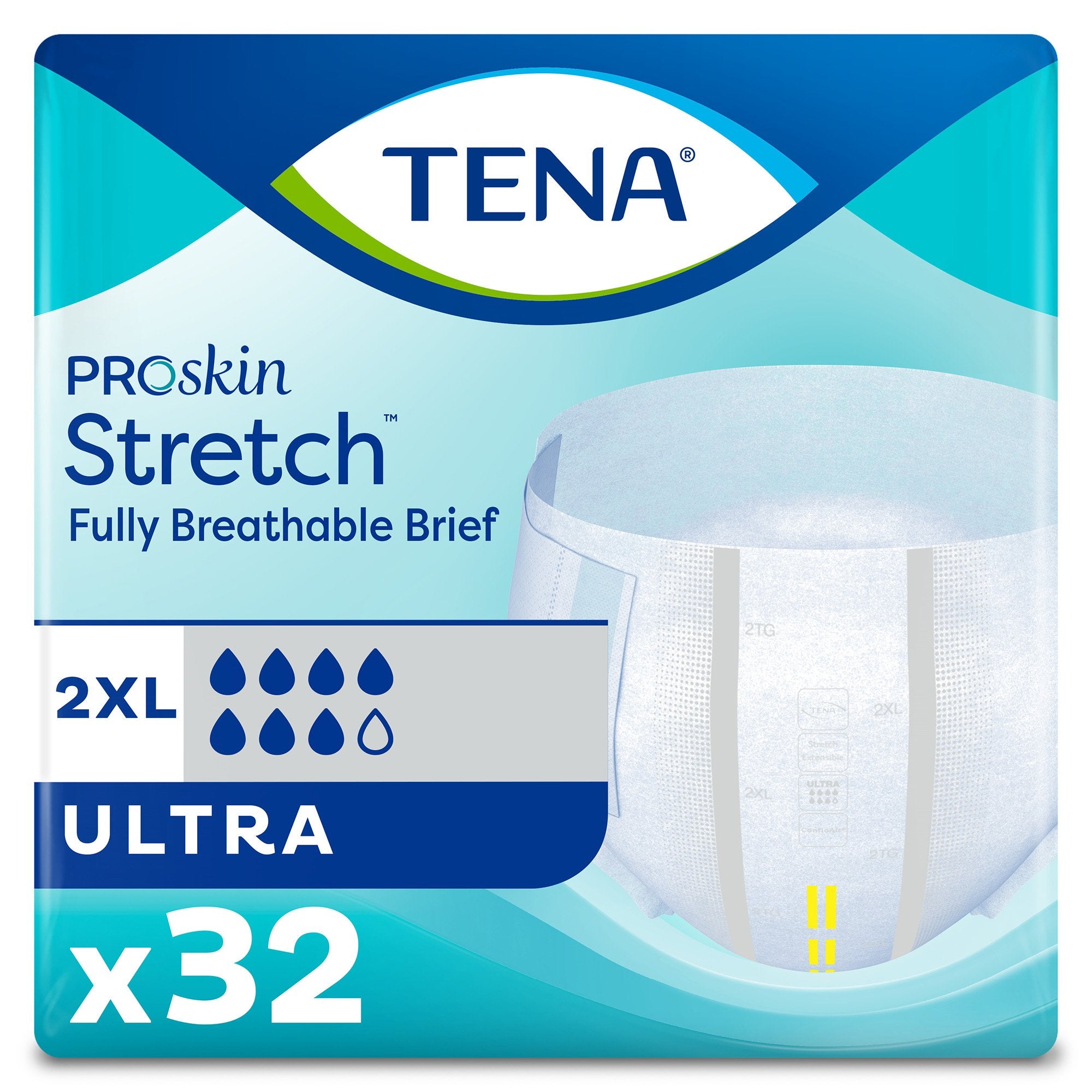 Essity HMS North America Inc - Unisex Adult Incontinence Brief TENA ProSkin Stretch™ Ultra 2X-Large Disposable Heavy Absorbency [64/CS]