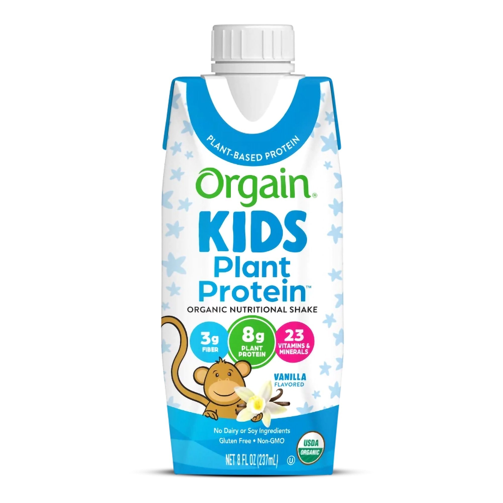 Orgain Inc - Pediatric Oral Supplement Orgain® Kids Plant Protein™ Nutritional Shake Vanilla Flavor 8 oz. Carton Liquid Plant Based [12/CS]