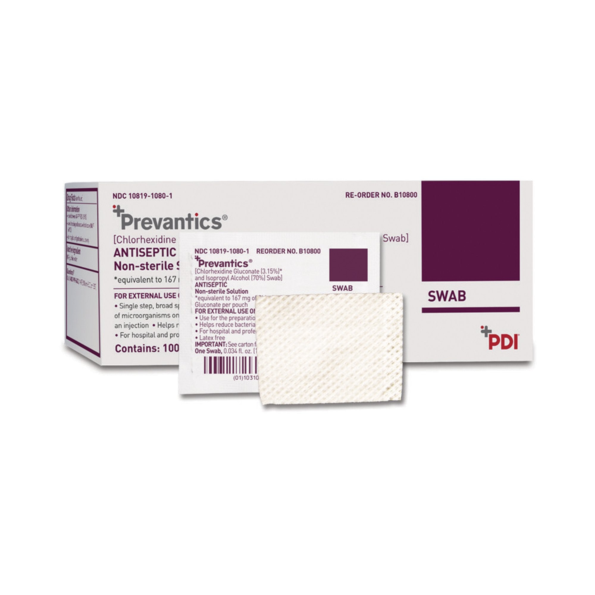 Professional Disposables - Antiseptic Prep Pad Prevantics® 3.15% / 70% Strength CHG (Chlorhexidine Gluconate) / Isopropyl Alcohol Individual Packet NonSterile [1000/CS]