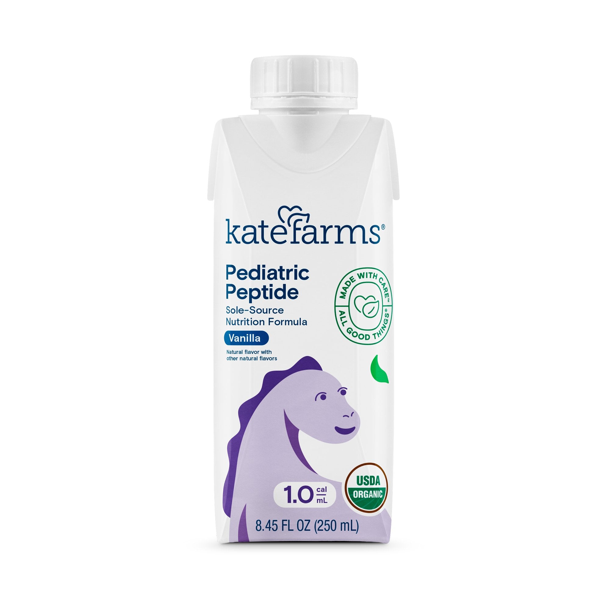 Kate Farms - Pediatric Oral Supplement Kate Farms Pediatric Peptide 1.0 Vanilla Flavor 8.45 oz. Carton Liquid Organic Hydrolyzed Pea Protein [12/CS]