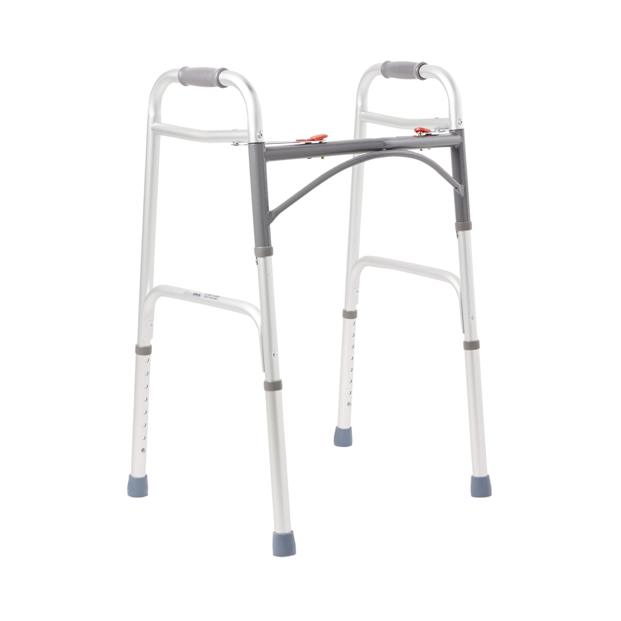 McKesson Brand - Dual Release Folding Walker Adjustable Height McKesson Aluminum Frame 350 lbs. Weight Capacity 32 to 39 Inch Height [1/CS]