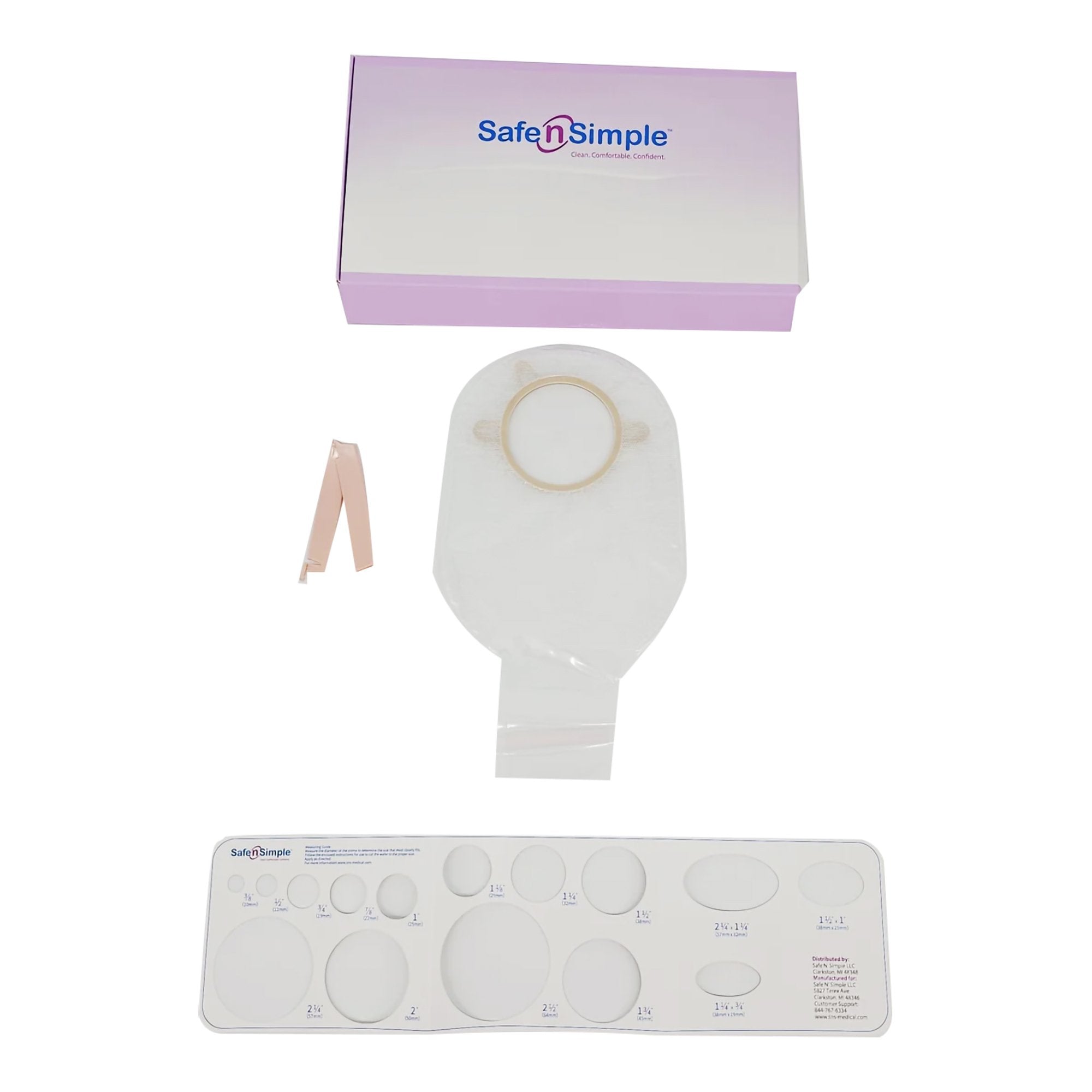 Safe N Simple - Ostomy Pouch Safe n' Simple Two-Piece System 12 Inch Length Without Barrier Drainable [80/CS] (1242511_CS)