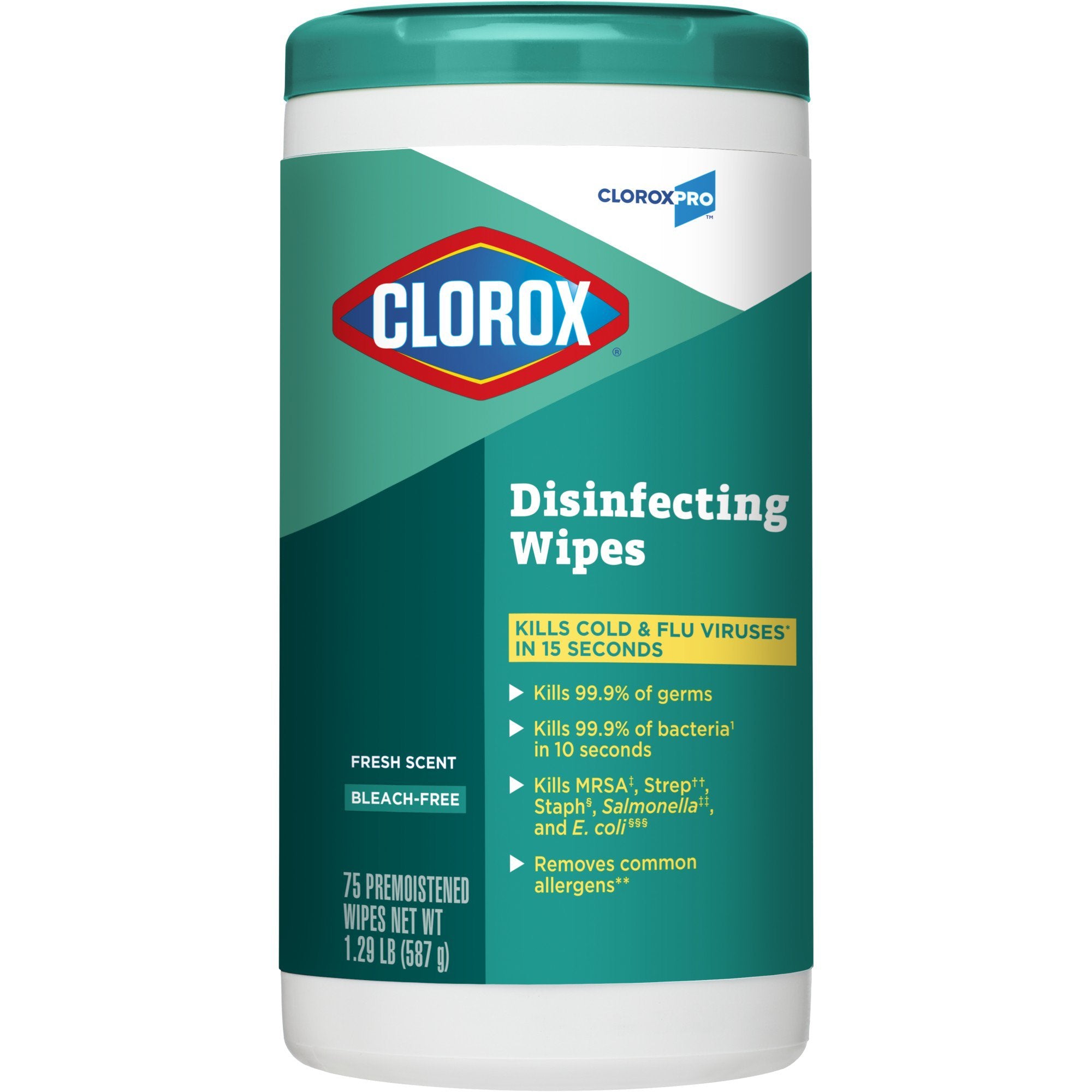 The Clorox Company - CloroxPro™ Clorox® Surface Disinfectant Premoistened Manual Pull Wipe 75 Count Canister Fresh Scent NonSterile [450/CS]