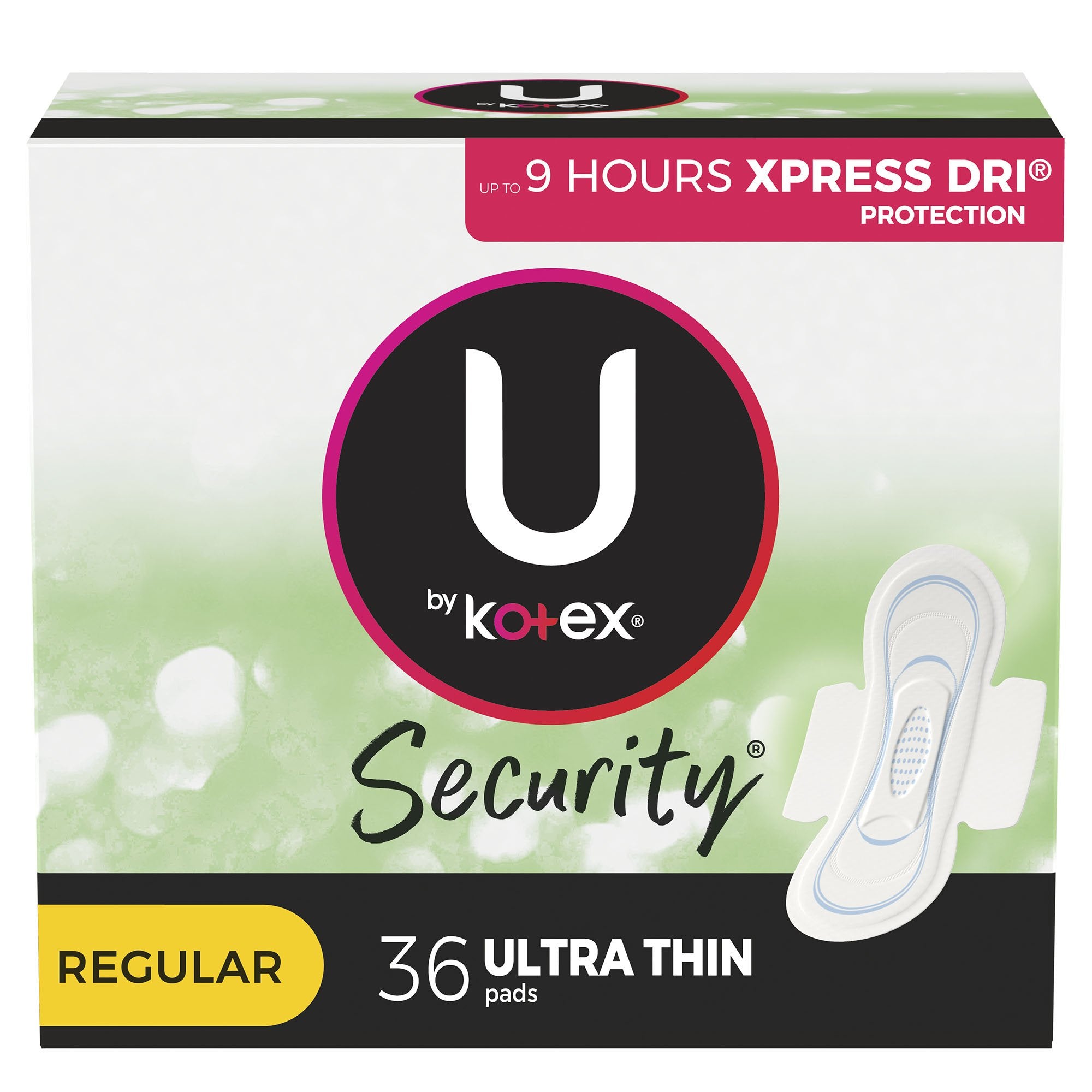 Kimberly Clark - Feminine Pad U by Kotex Security Ultra Thin with Wings Regular Absorbency [216/CS]