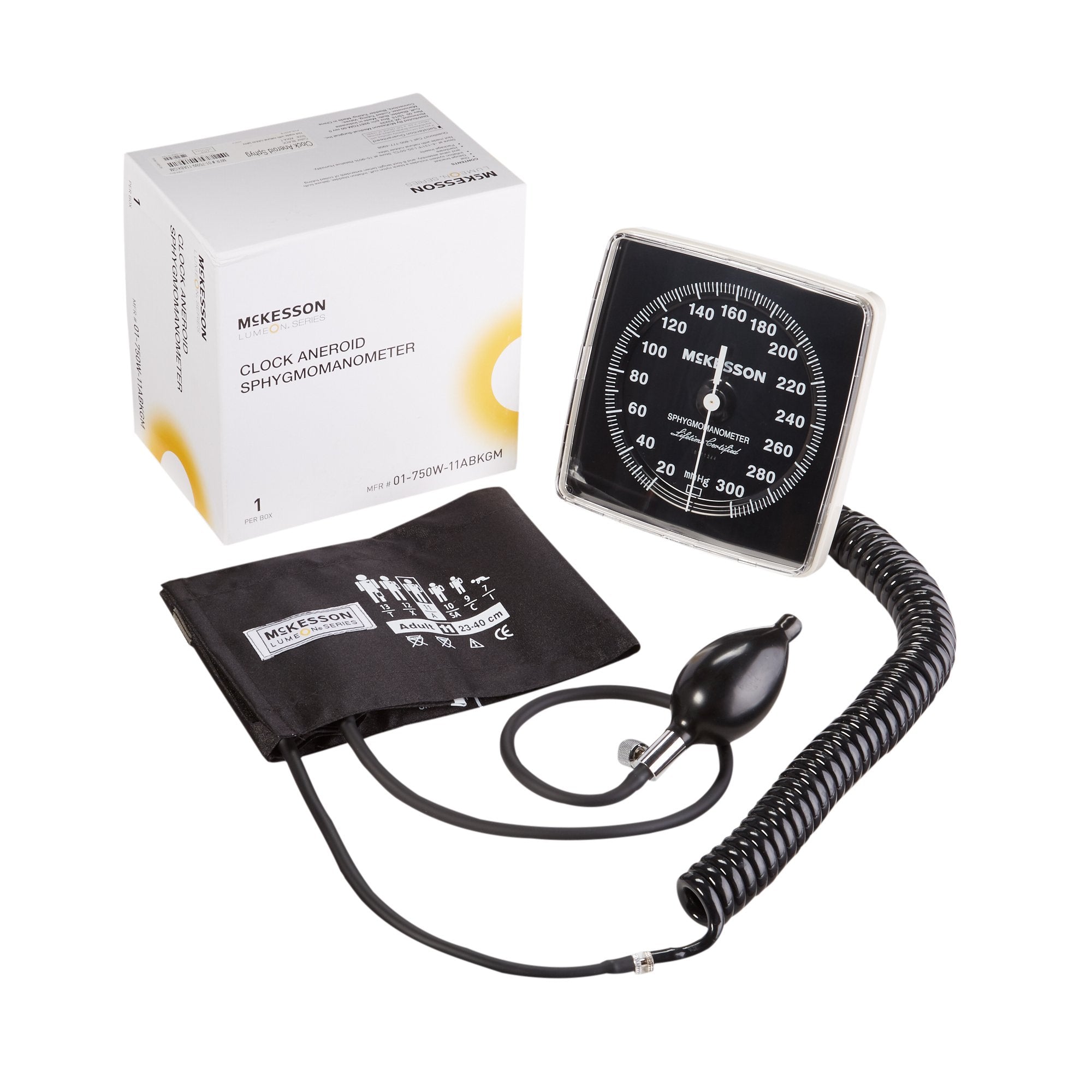 McKesson Brand - Aneroid Sphygmomanometer Unit McKesson LUMEON™ Adult Cuff Nylon Cuff 23 - 40 cm Wall Mount [12/CS]