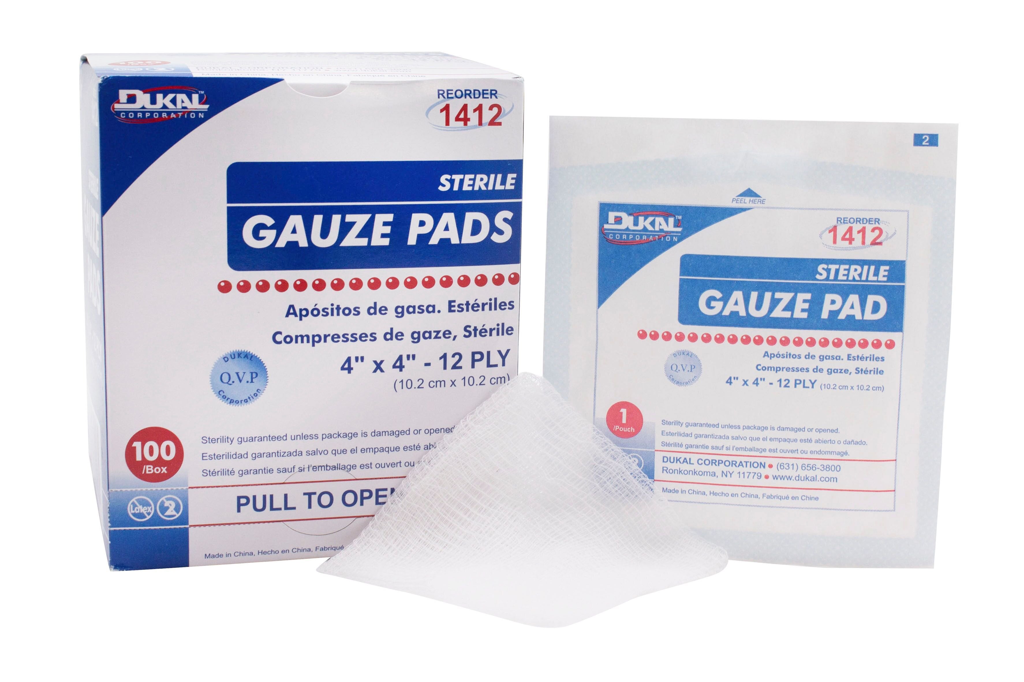 Dukal - Gauze Sponge Dukal™ 4 X 4 Inch 12-Ply Sterile 1 per Pack [1200/CS]