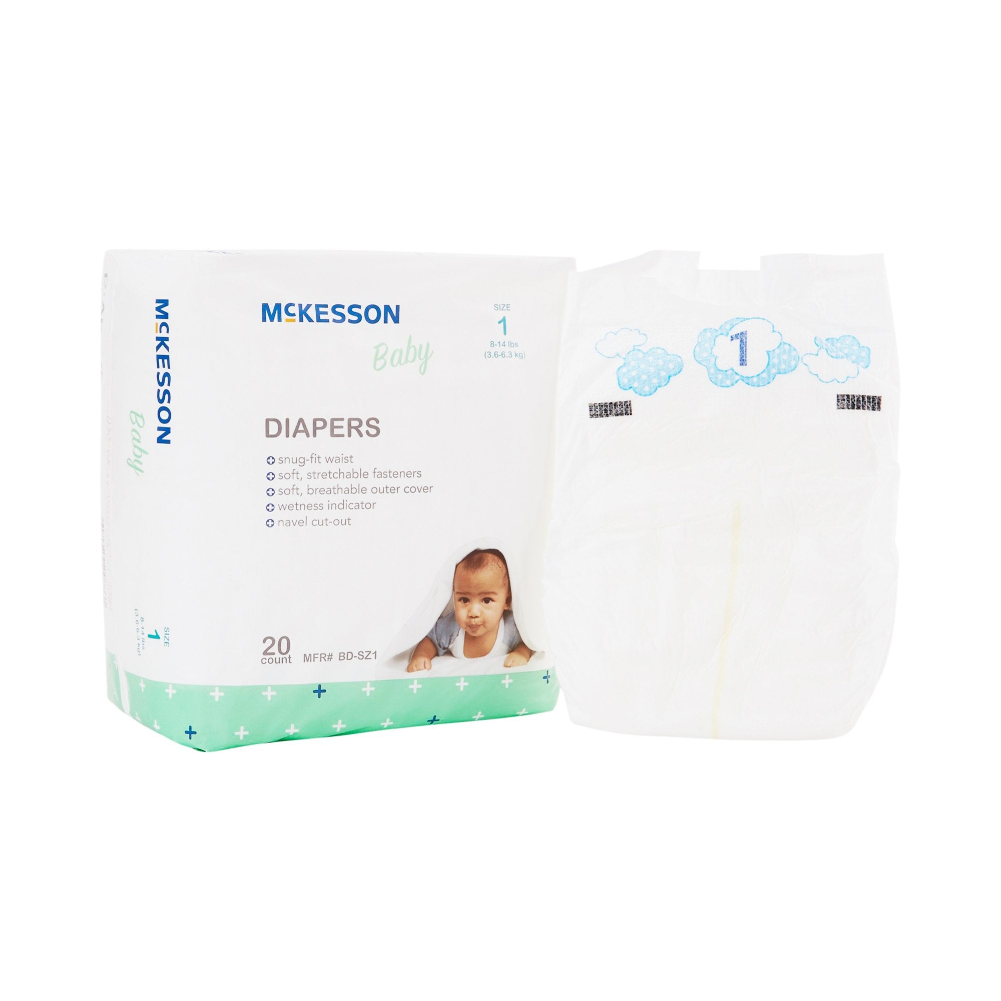 McKesson Brand - Unisex Baby Diaper McKesson Size 1 Disposable Heavy Absorbency [6/CS]