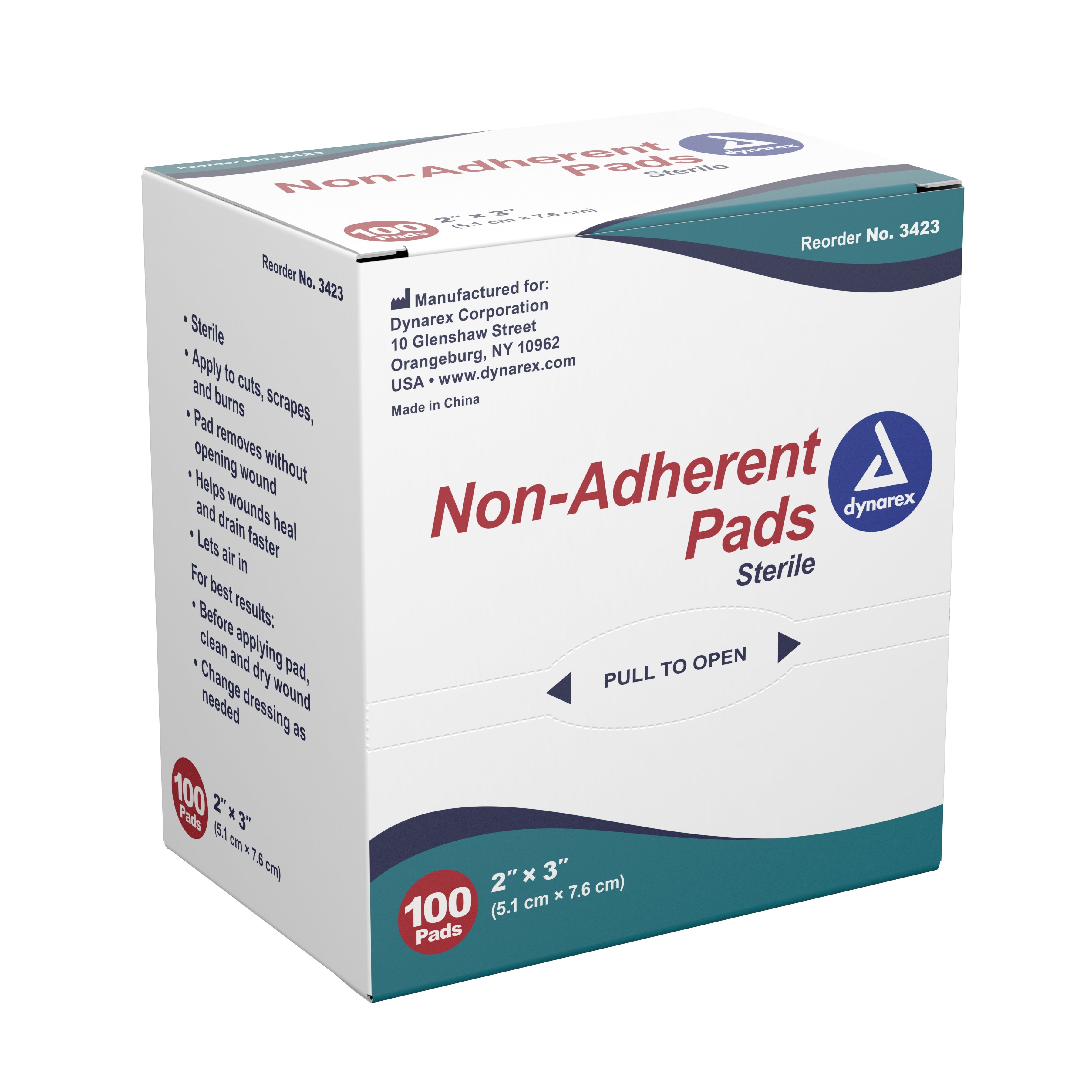 Dynarex - Non-Adherent Dressing Dynarex® 2 X 3 Inch Sterile 100 per Pack [1200/CS]