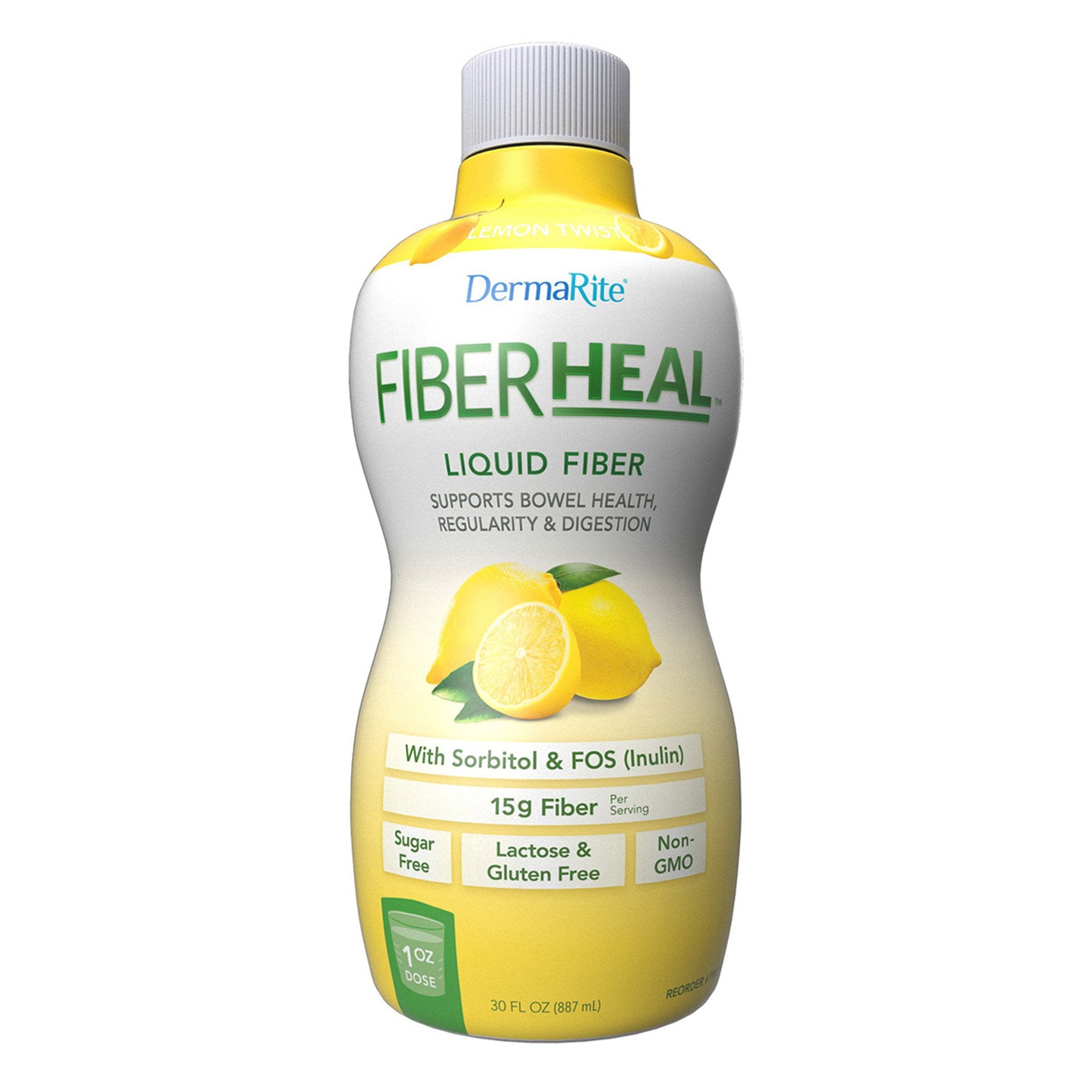 DermaRite Industries - Oral Supplement FiberHeal™ Lemon Twist Flavor Liquid 30 oz. Bottle [6/CS]