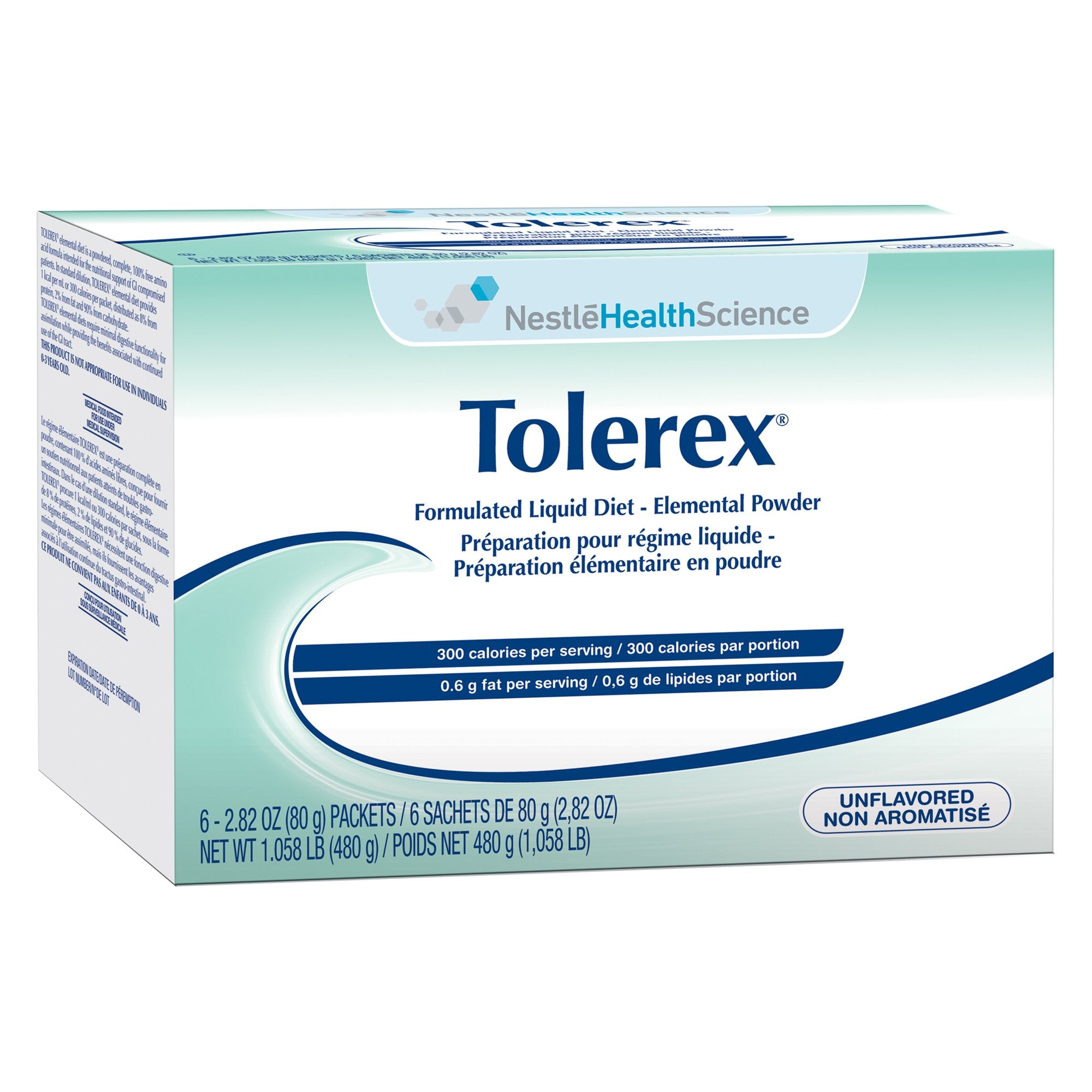 Nestle Healthcare Nutrition - Oral Supplement Tolerex® Unflavored Powder 2.82 oz. Individual Packet [60/CS]