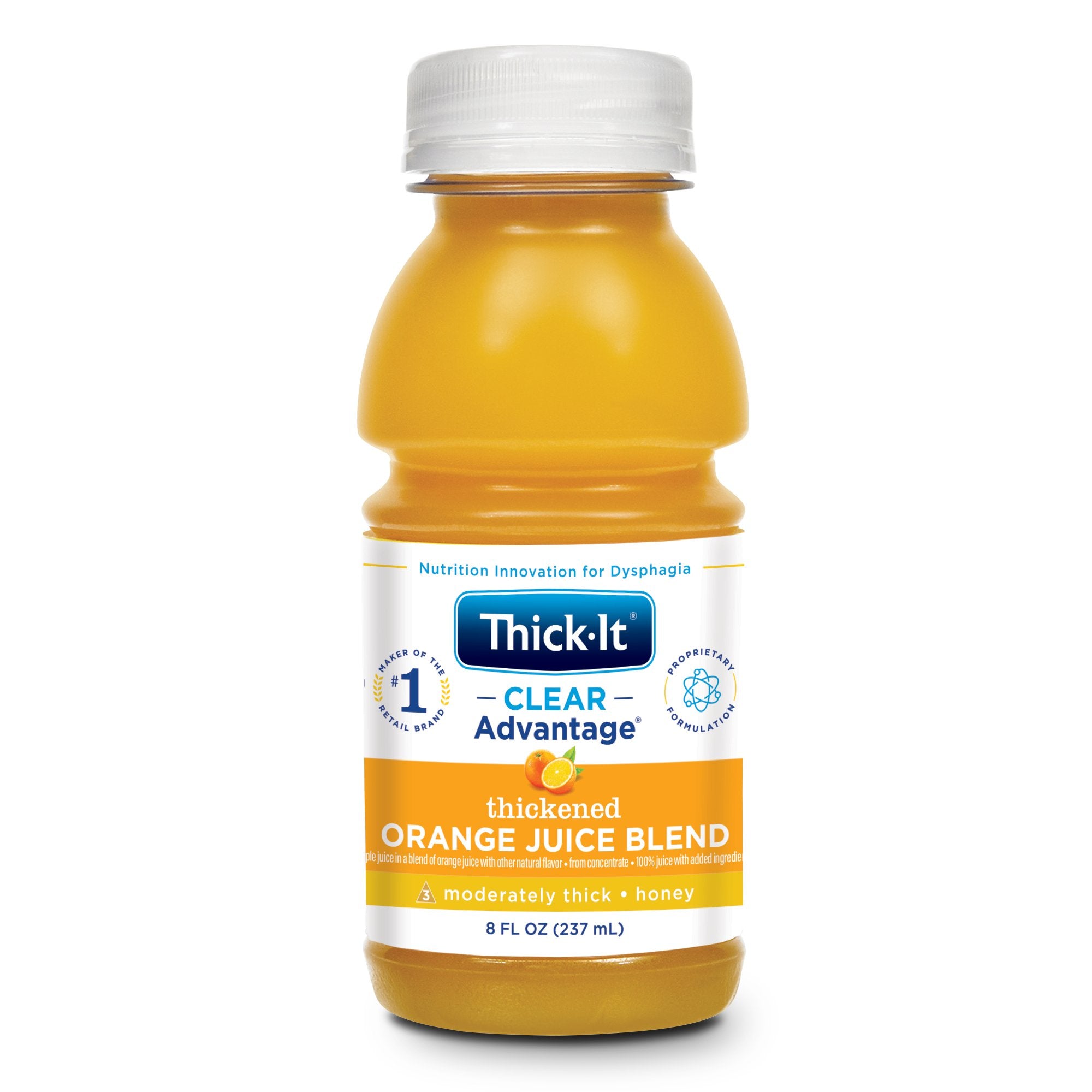 Kent Precision Foods - Thickened Beverage Thick-It® Clear Advantage® 8 oz. Bottle Orange Flavor Liquid IDDSI Level 3 Moderately Thick/Liquidized [24/CS]