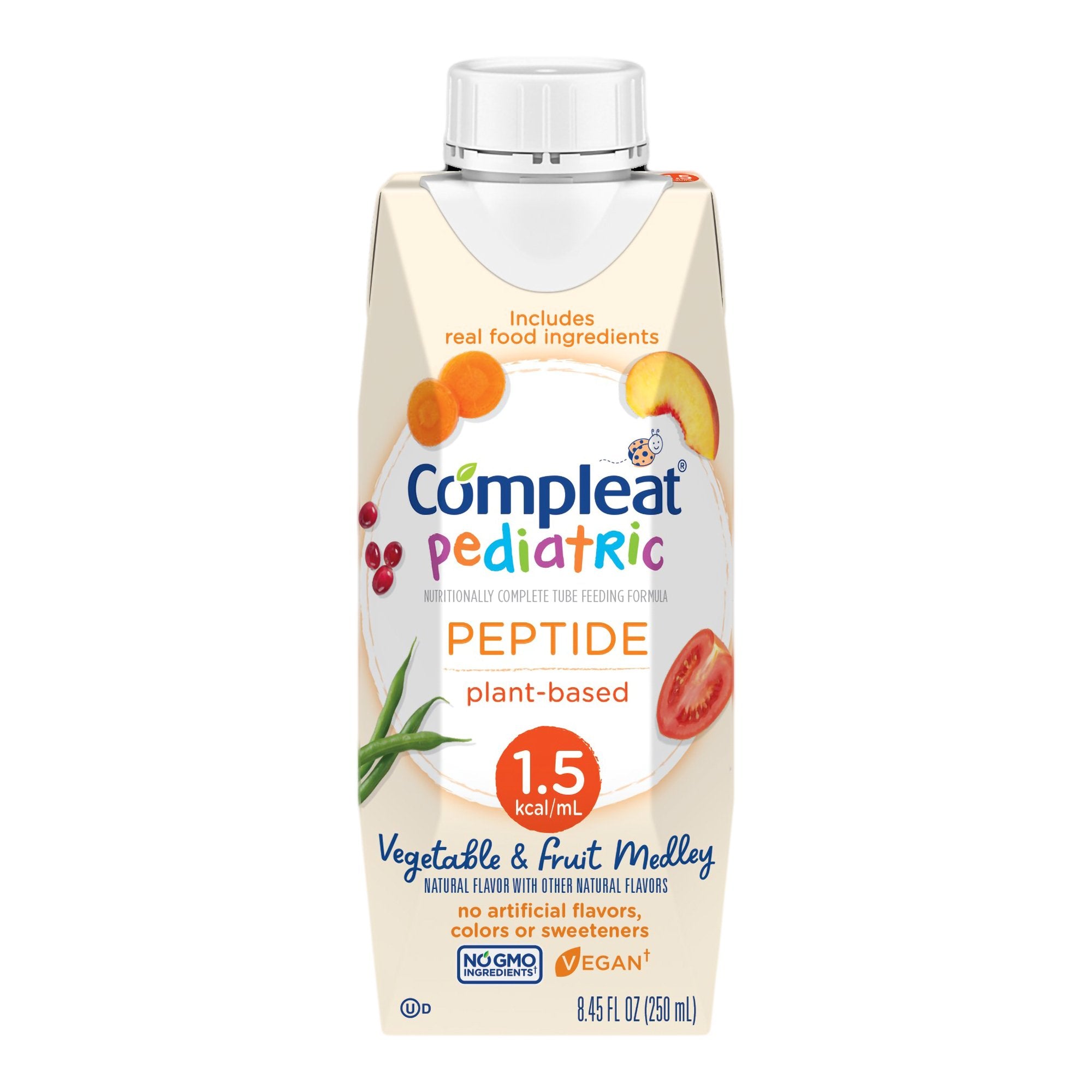 Nestle Healthcare Nutrition - Pediatric Tube Feeding Formula Compleat® Peptide 1.5 Vegetable / Fruit Medley 8.45 oz. Carton Liquid Plant and Peptide Based [24/CS]