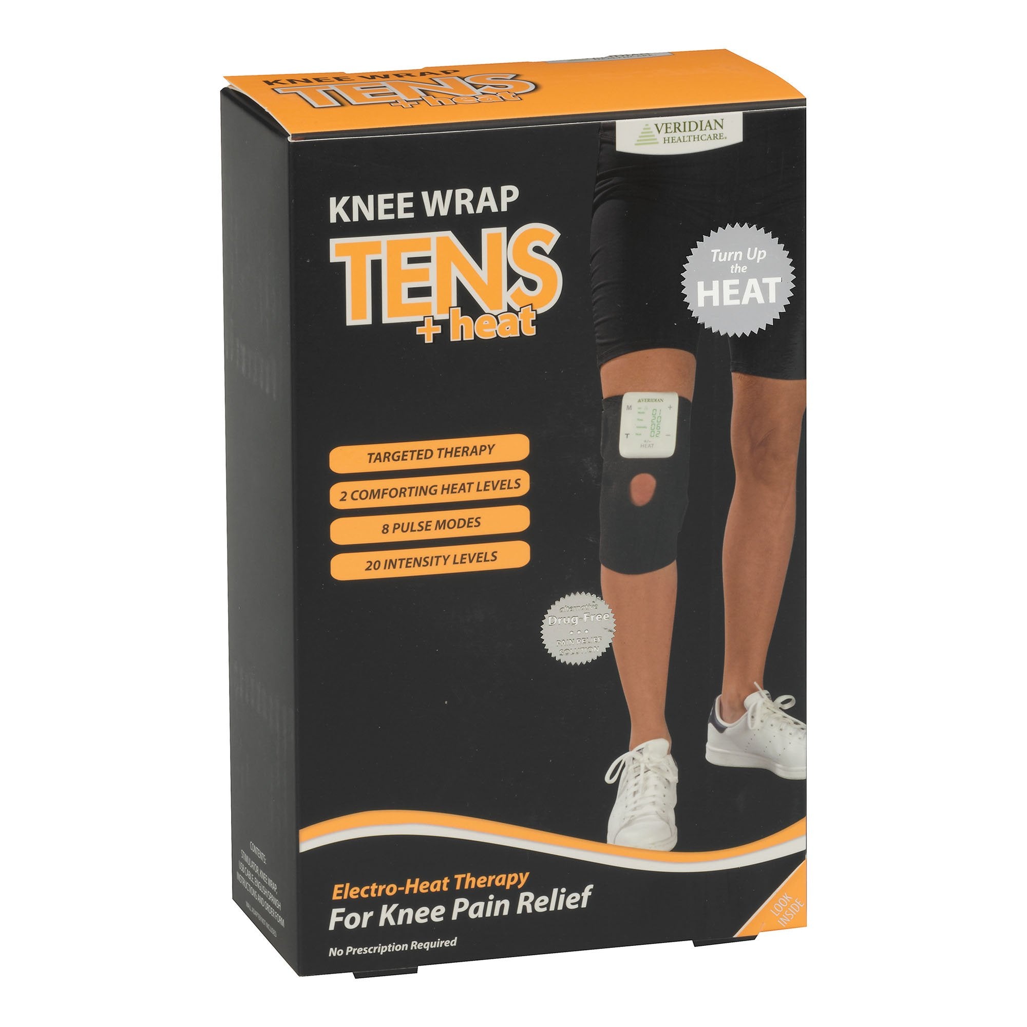 Veridian Healthcare LLC - TENS Unit with Heat Conductive Knee Wrap Veridian Healthcare® Single-Channel [12/CS]