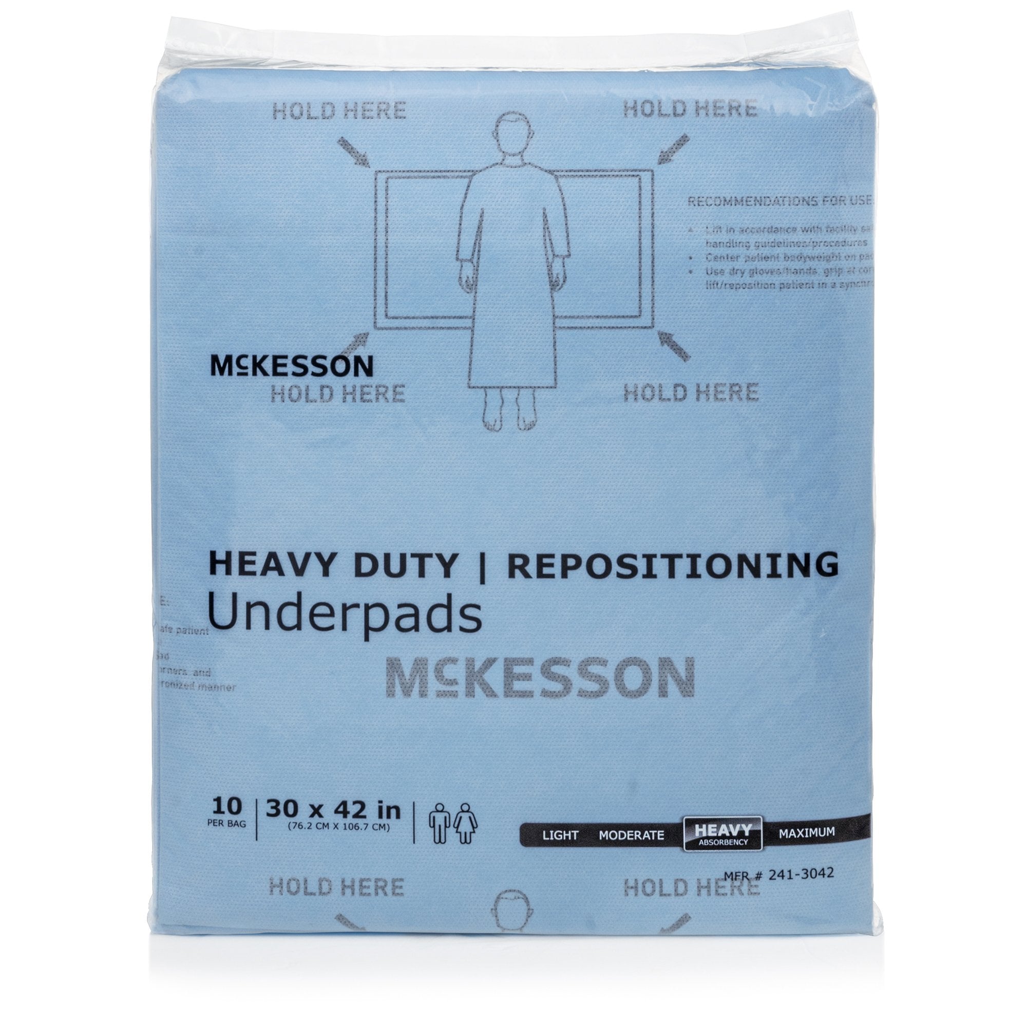 McKesson Brand - Disposable Underpad McKesson 30 X 42 Inch Super Absorbent Polymer Heavy Absorbency [40/CS]