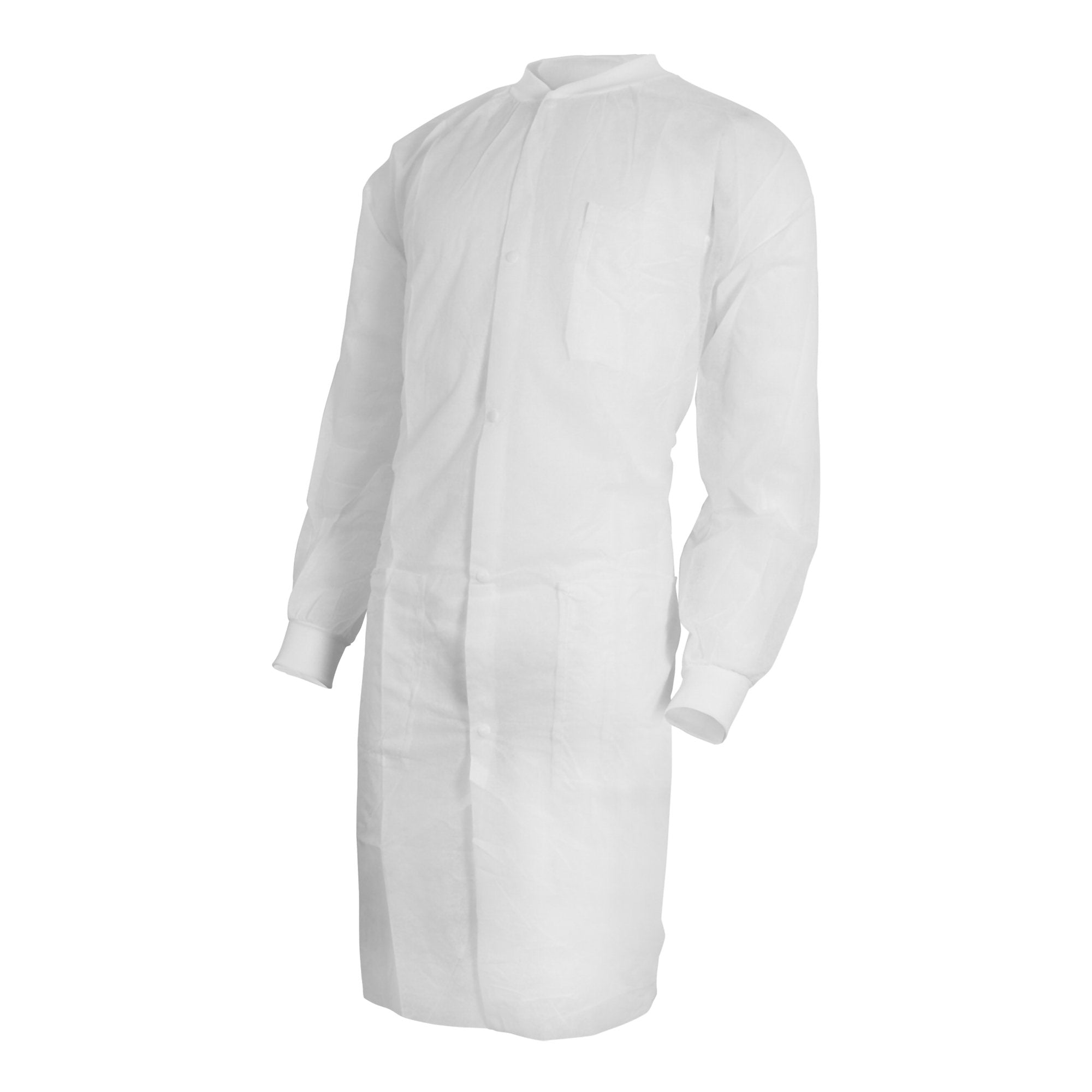 McKesson Brand - Lab Coat McKesson White Small / Medium Knee Length Spunbond Polypropylene Disposable [30/CS]