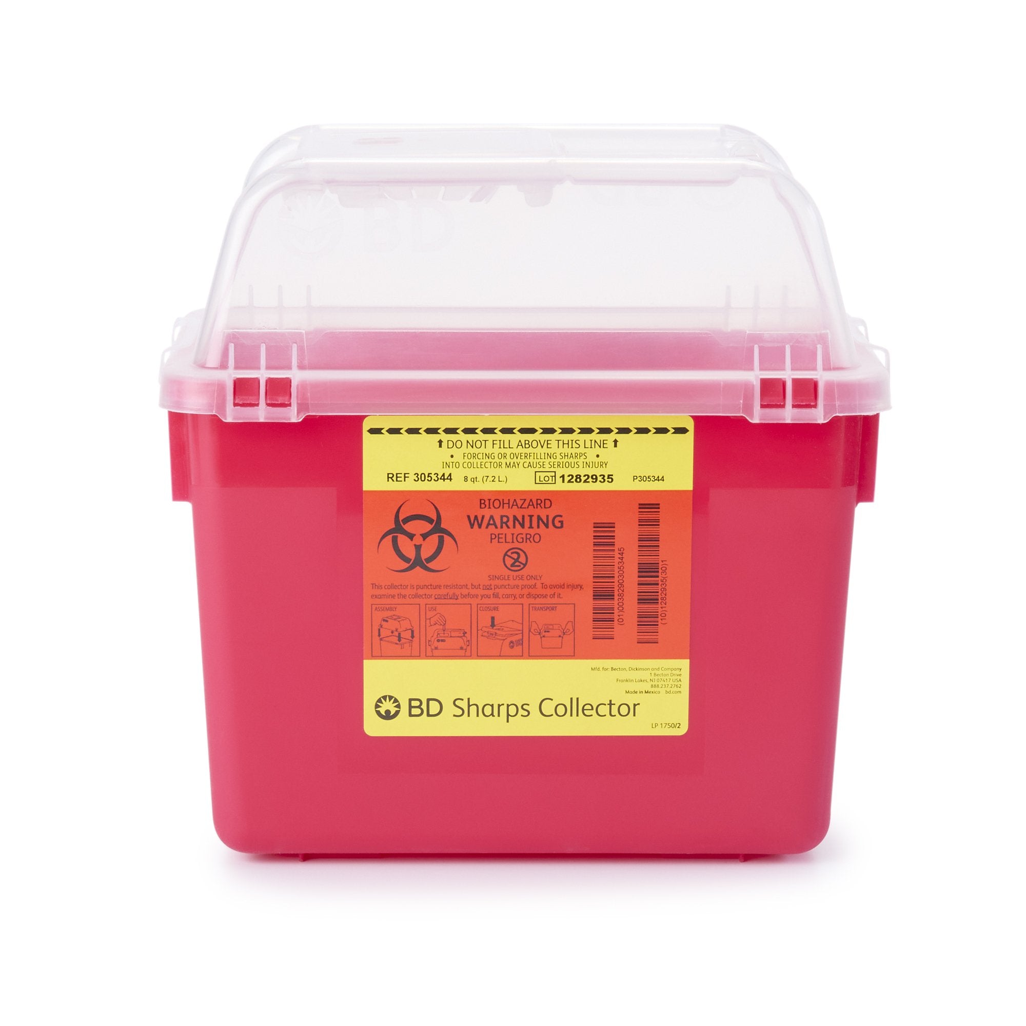 BD - Sharps Container BD™ Red Base 26 X 29 X 17 cm Vertical Entry 2 Gallon [24/CS]