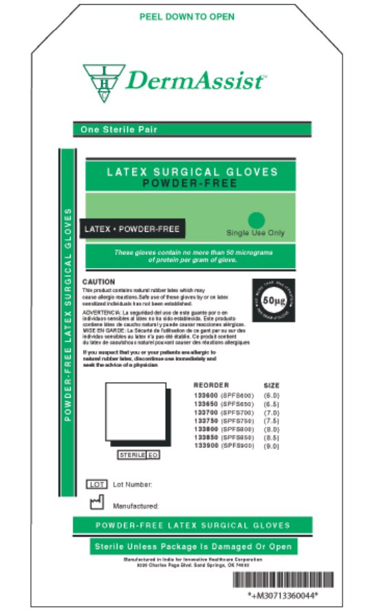 Innovative Healthcare Corp - Surgical Glove DermAssist® Size 6.5 Sterile Latex Standard Cuff Length Smooth Ivory Not Chemo Approved [200/CS]