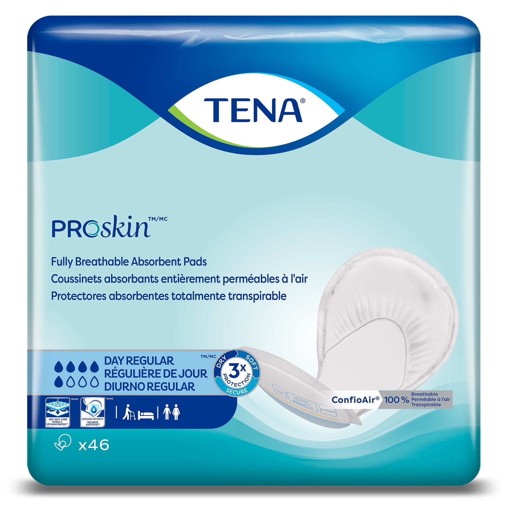 Essity HMS North America Inc - Incontinence Liner TENA ProSkin™ Day Regular 24 Inch Length Moderate Absorbency Dry-Fast Core™ One Size Fits Most [92/CS]