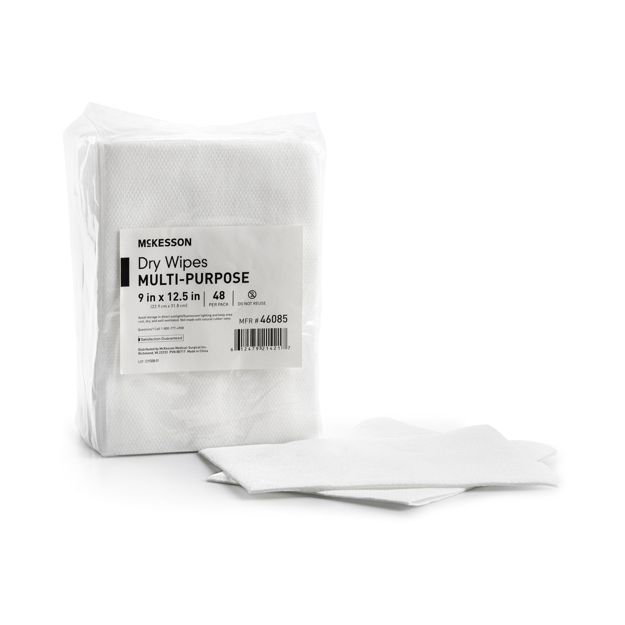 McKesson Brand - Task Wipe McKesson Medium Duty White NonSterile 9 X 12-1/2 Inch Disposable [768/CS]