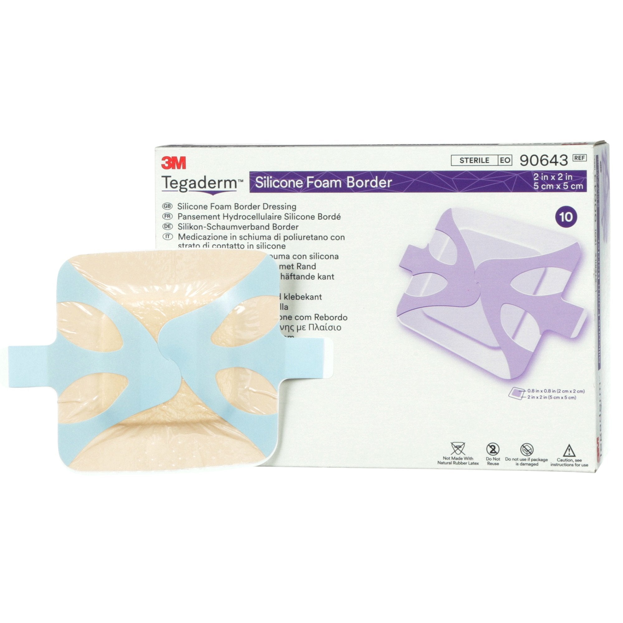 Solventum Corporation - Foam Dressing 3M™ Tegaderm™ 2 X 2 Inch With Border Film Backing Silicone Adhesive Square Sterile [60/CS]