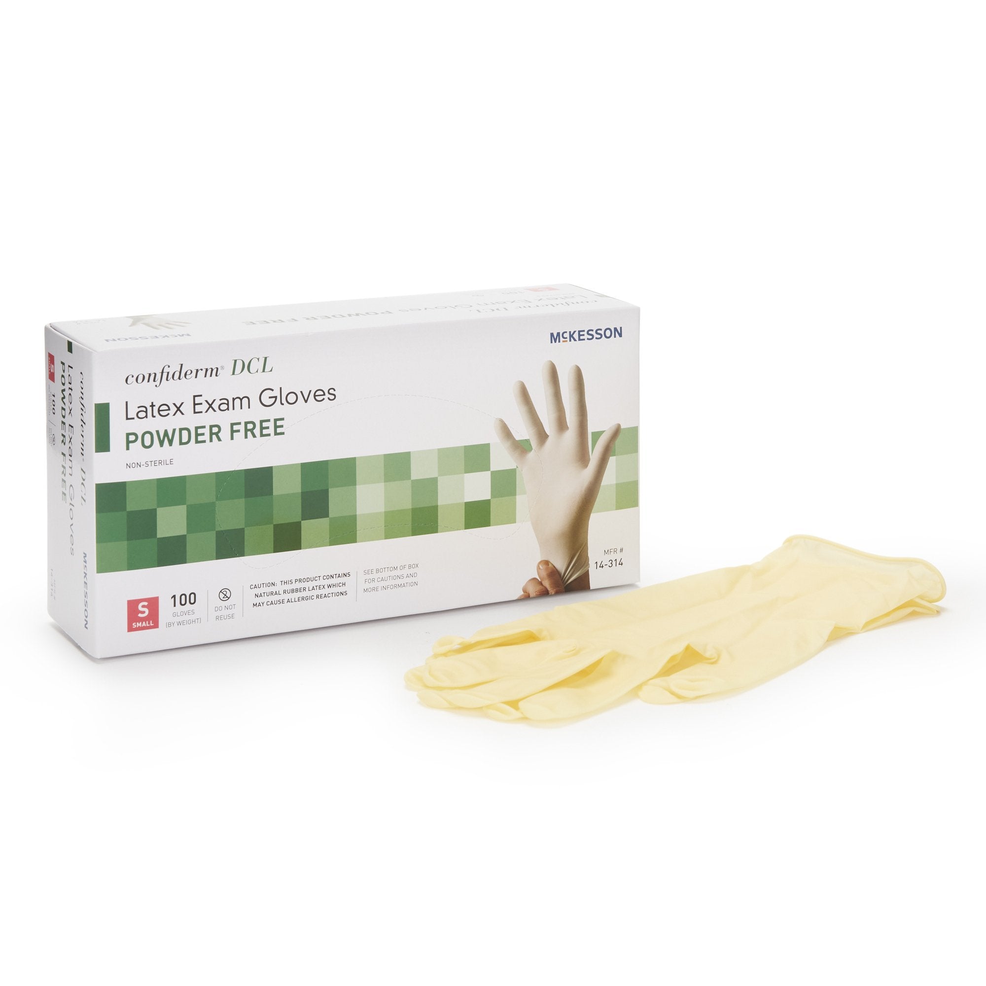 McKesson Brand - Exam Glove McKesson Confiderm® Small NonSterile Latex Standard Cuff Length Smooth Ivory Not Rated [1000/CS]